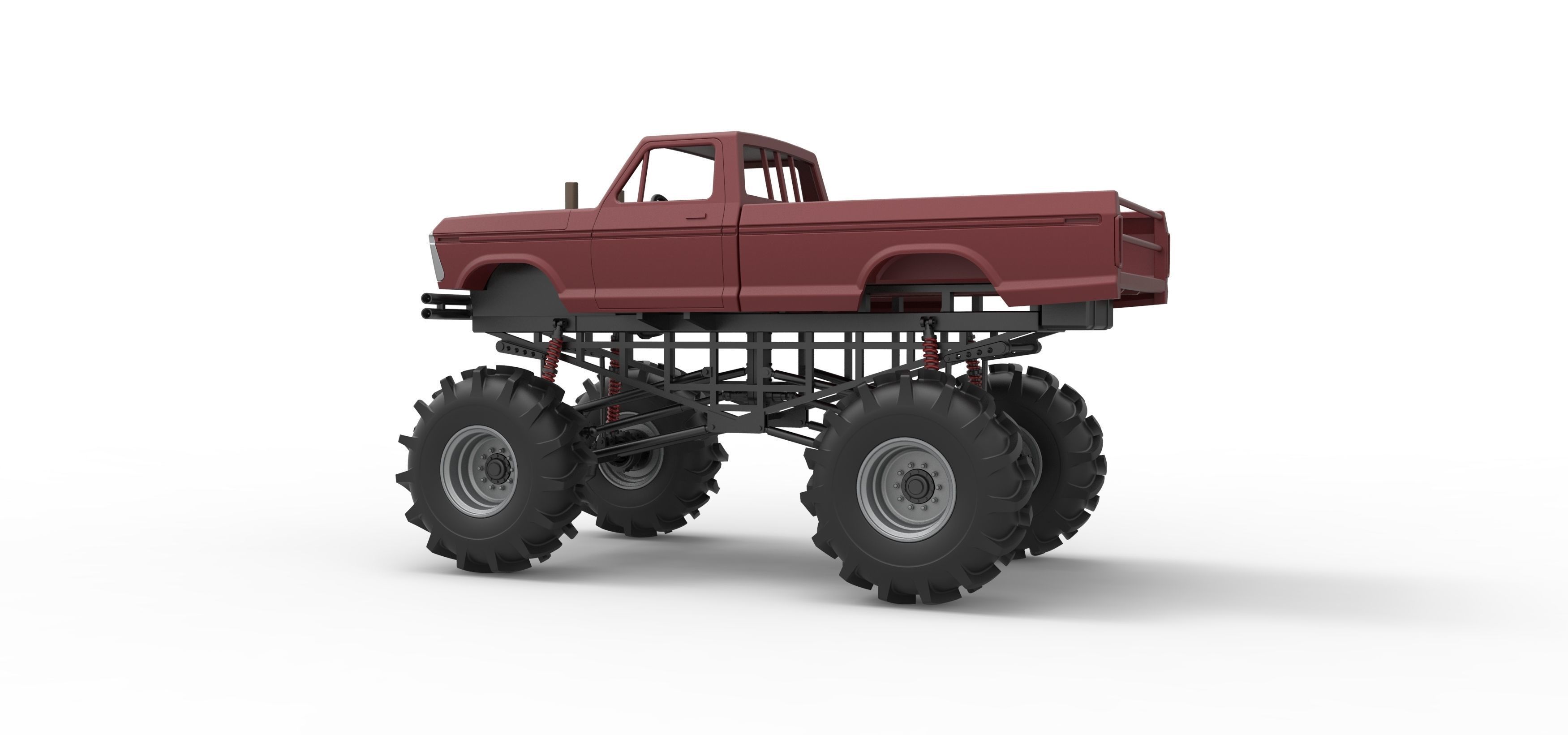 Redneck Rave Mud truck Scale 1 to 25 3D print model_13
