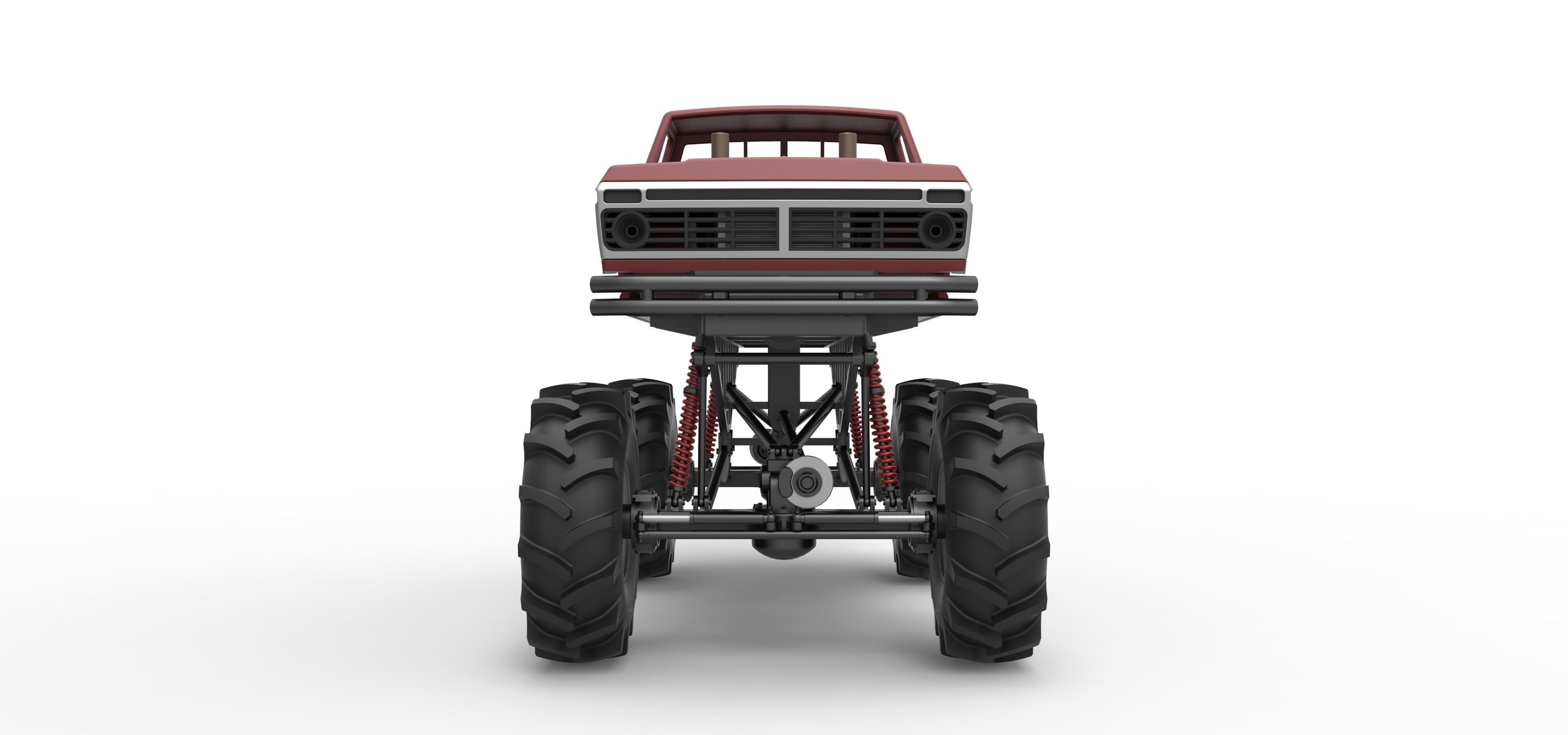 Redneck Rave Mud truck Scale 1 to 25 3D print model_7
