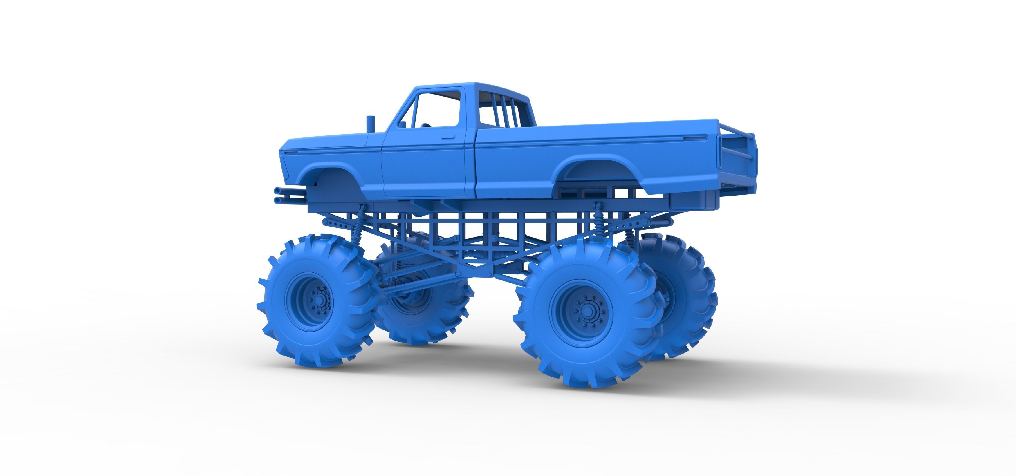 Redneck Rave Mud truck Scale 1 to 25 3D print model_30