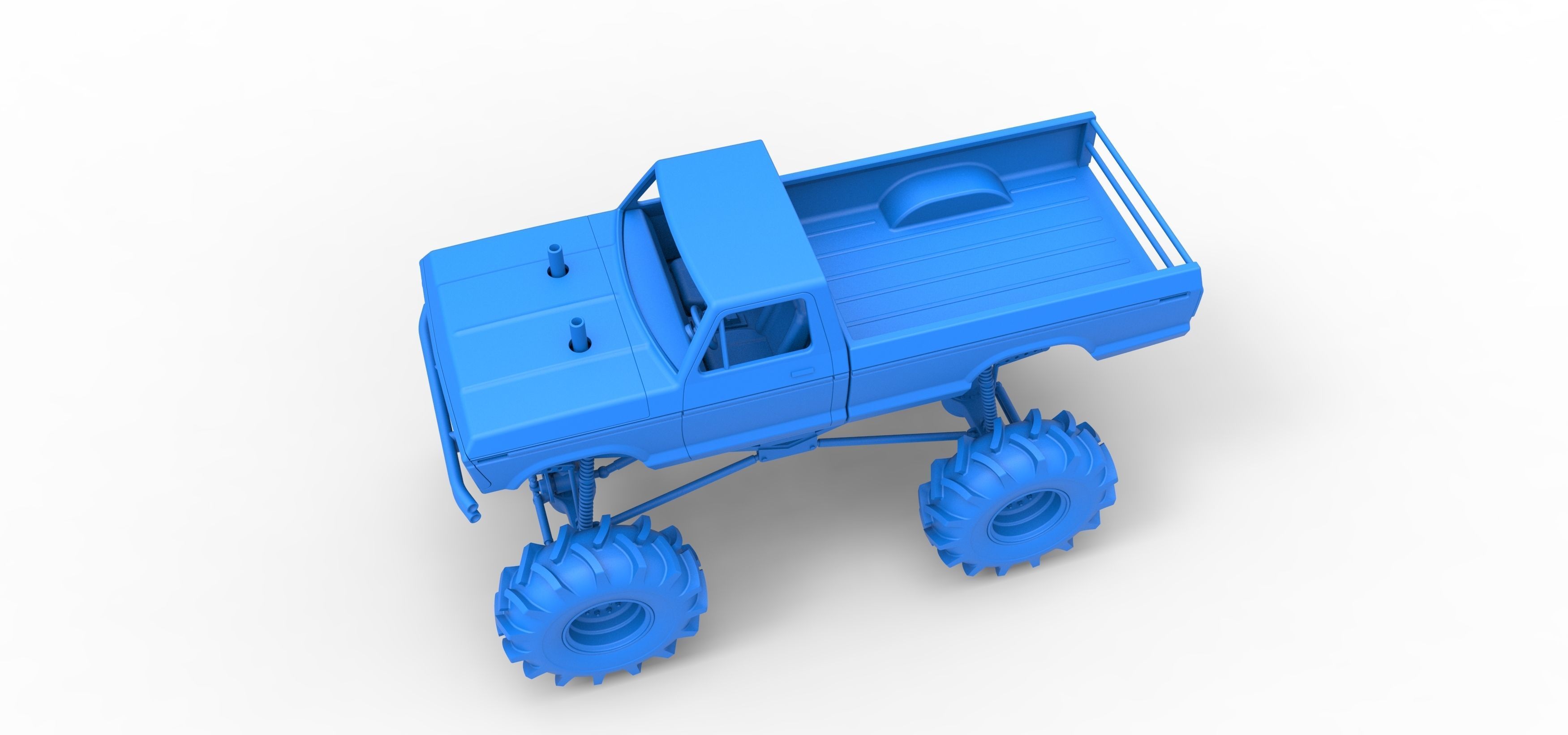 Redneck Rave Mud truck Scale 1 to 25 3D print model_21