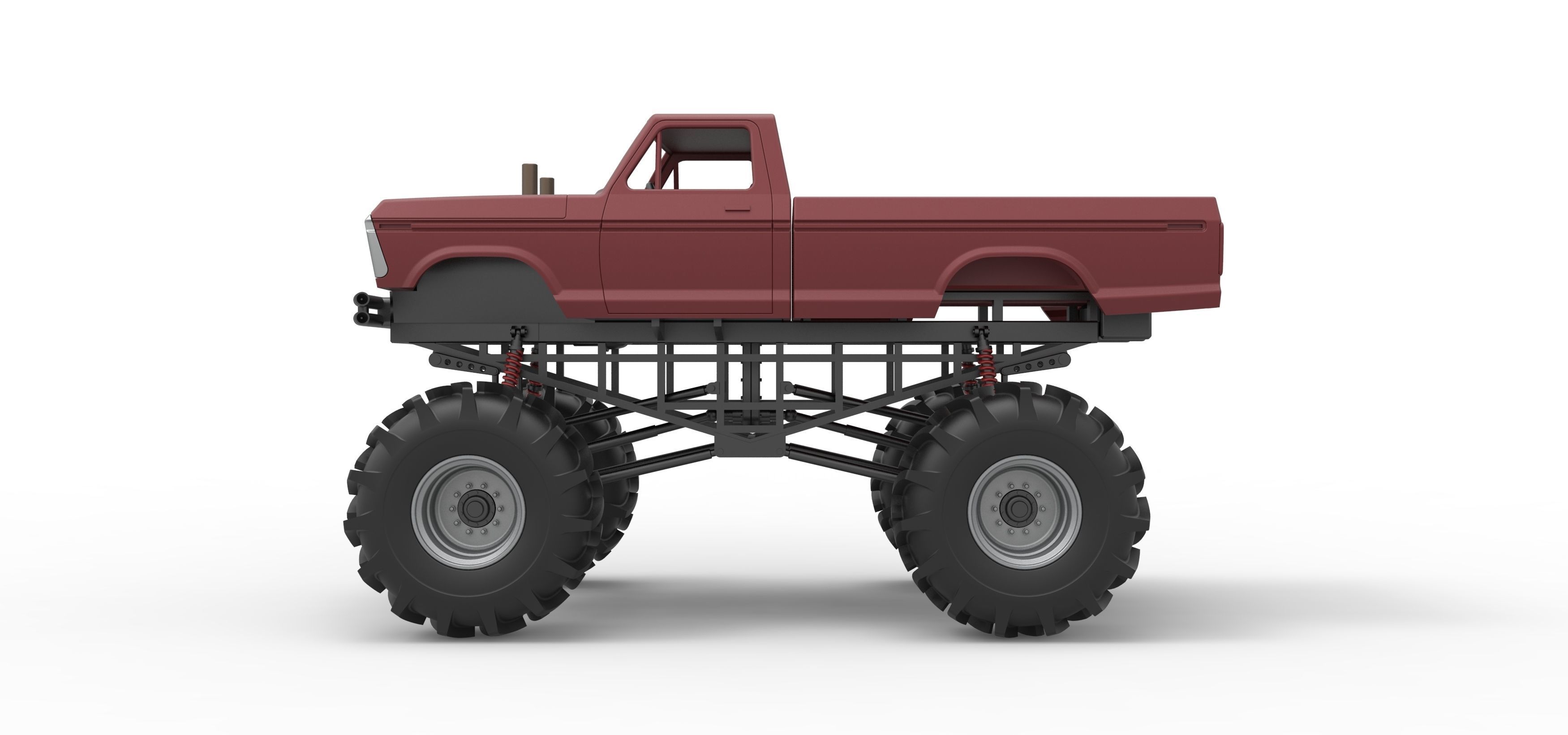 Redneck Rave Mud truck Scale 1 to 25 3D print model_9