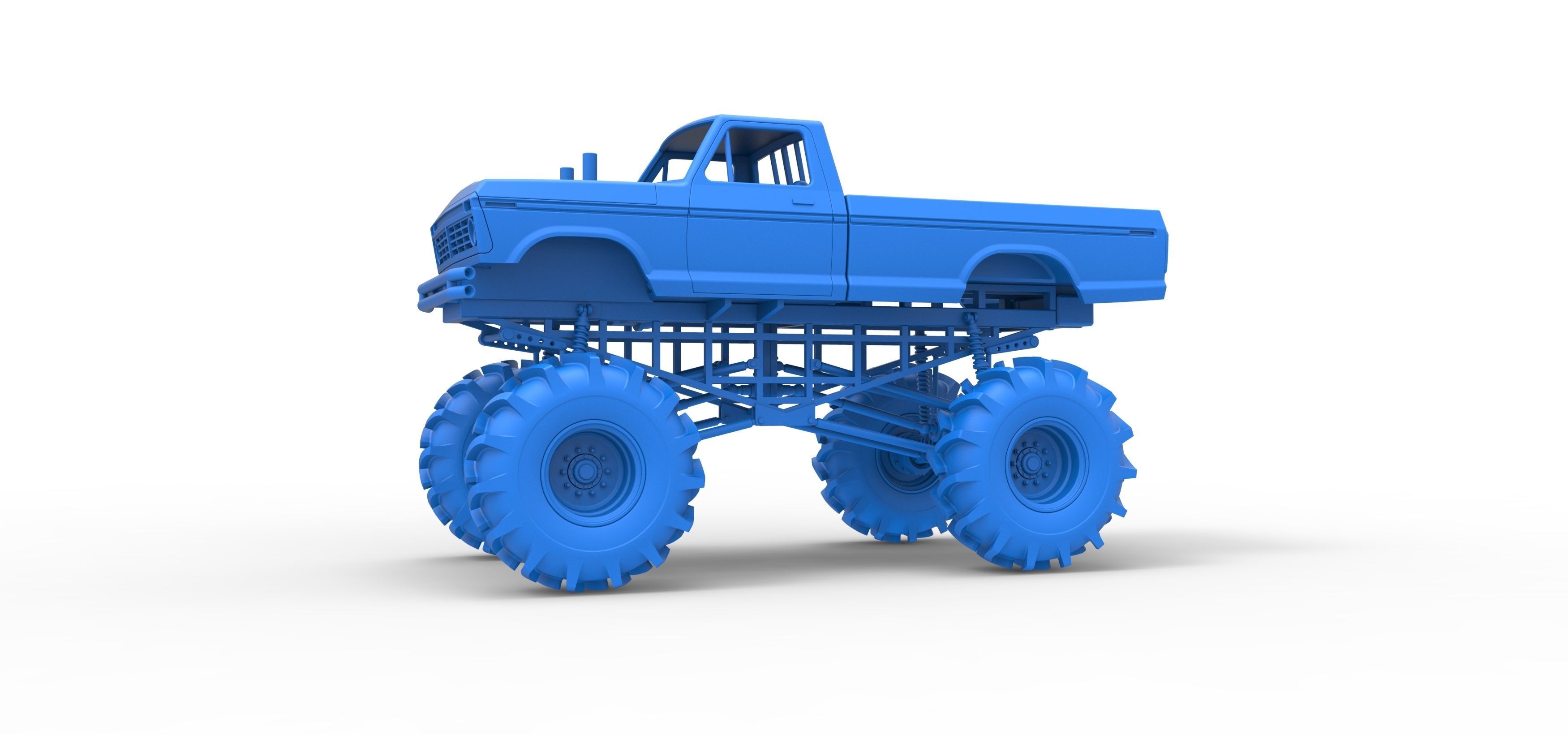 Redneck Rave Mud truck Scale 1 to 25 3D print model_19