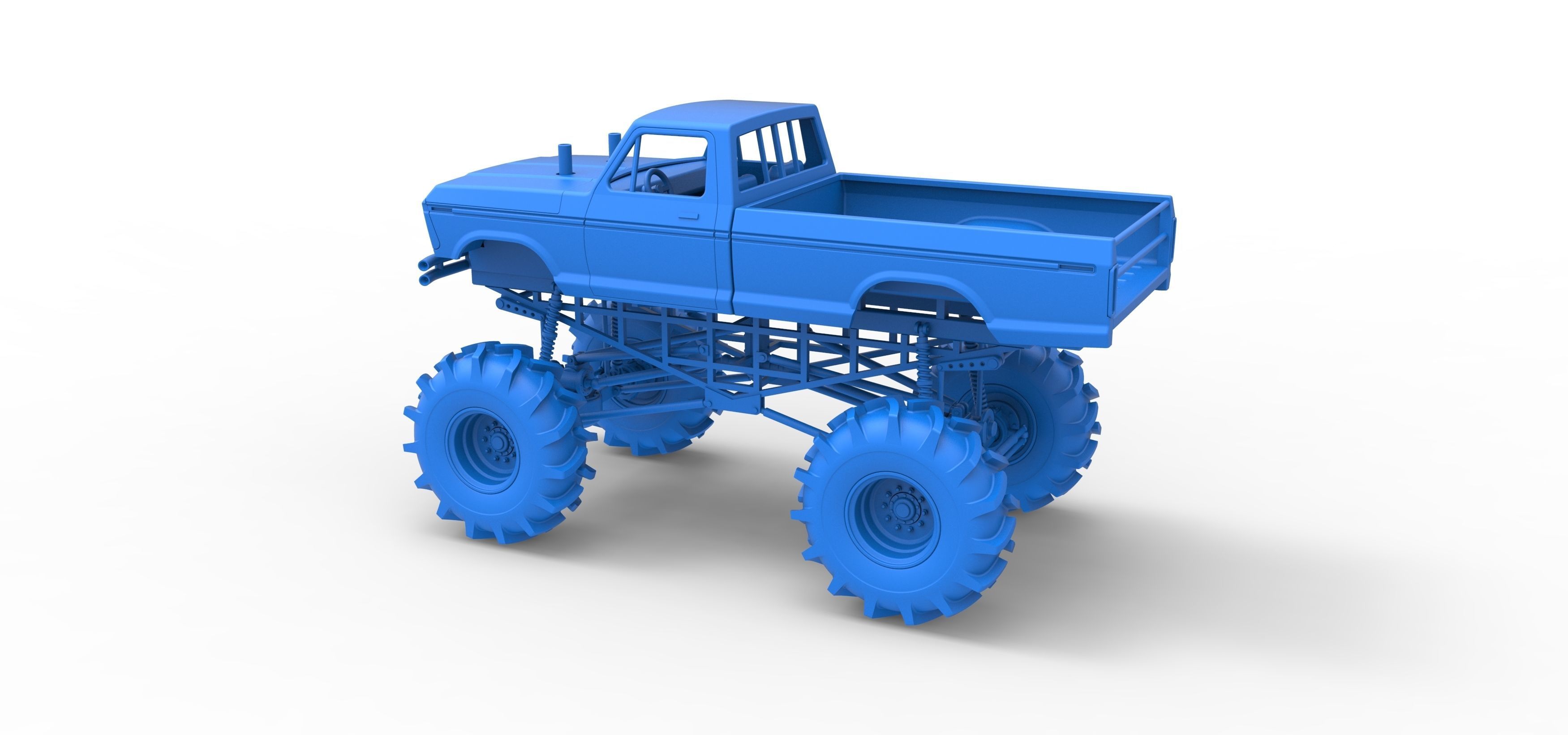 Redneck Rave Mud truck Scale 1 to 25 3D print model_29