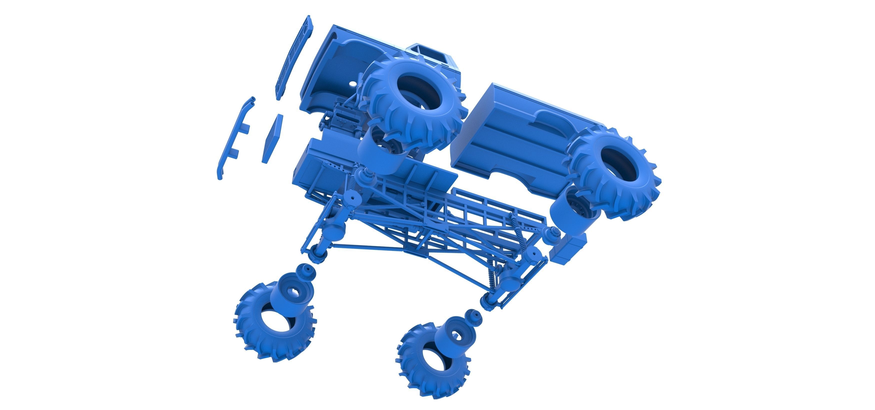 Redneck Rave Mud truck Scale 1 to 25 3D print model_37