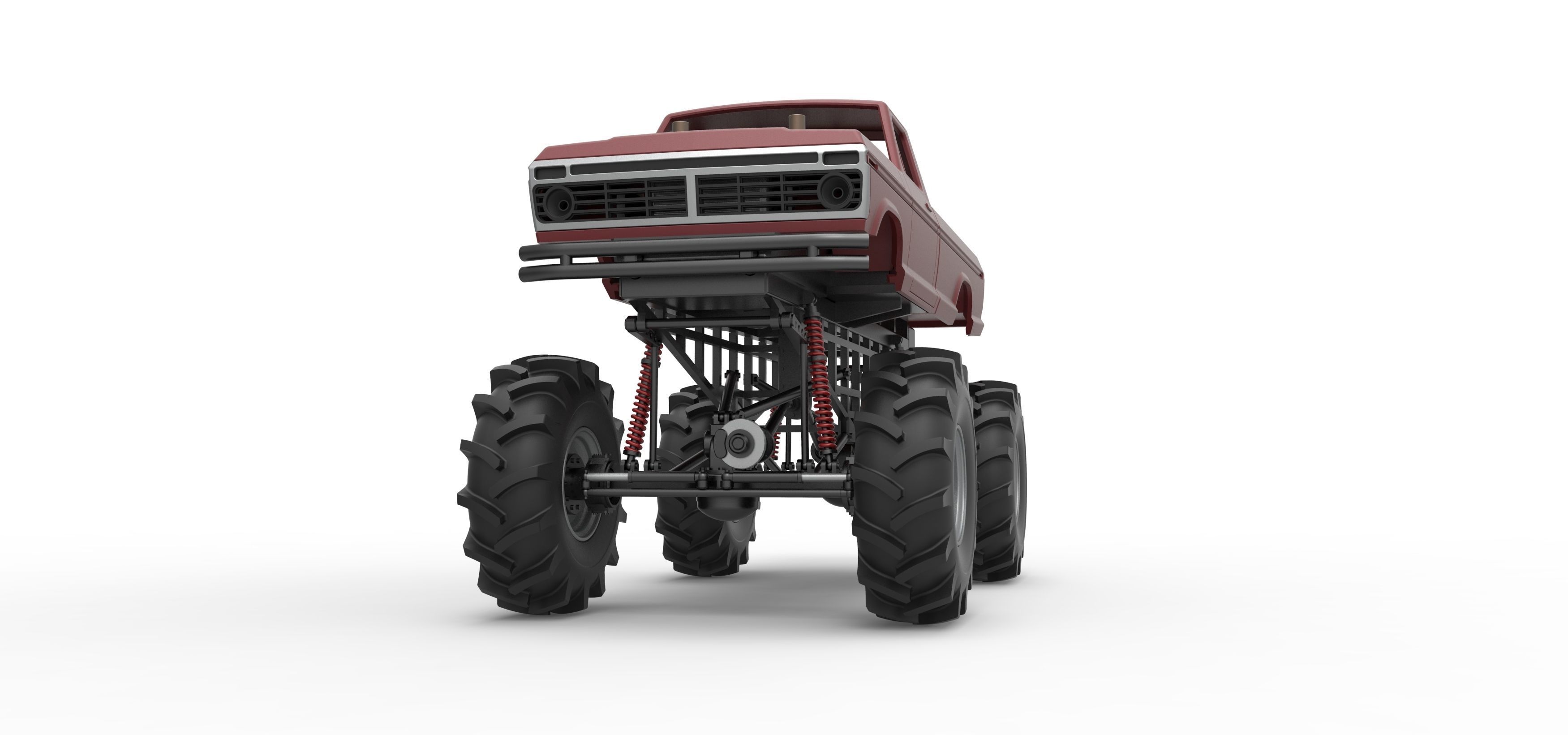 Redneck Rave Mud truck Scale 1 to 25 3D print model_6