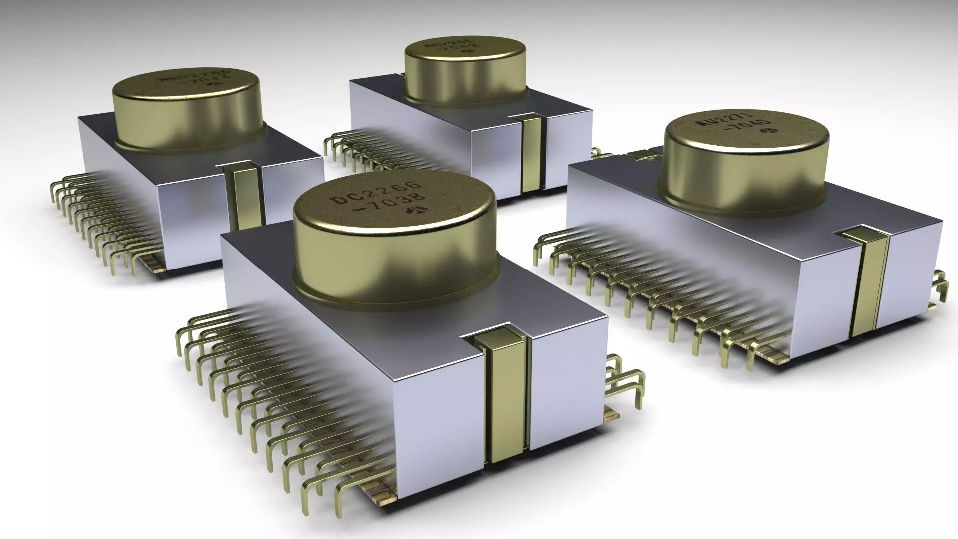 Calculator Microchips Set 3D model