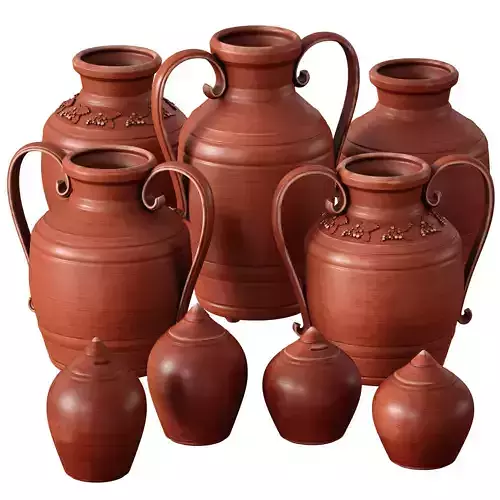 Clay vases pots jugs