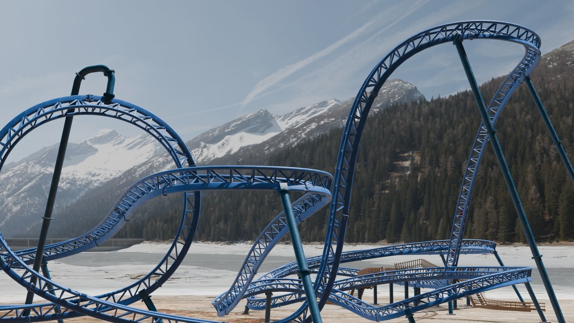 Rollercoaster 3D model Low-poly 3D model_11