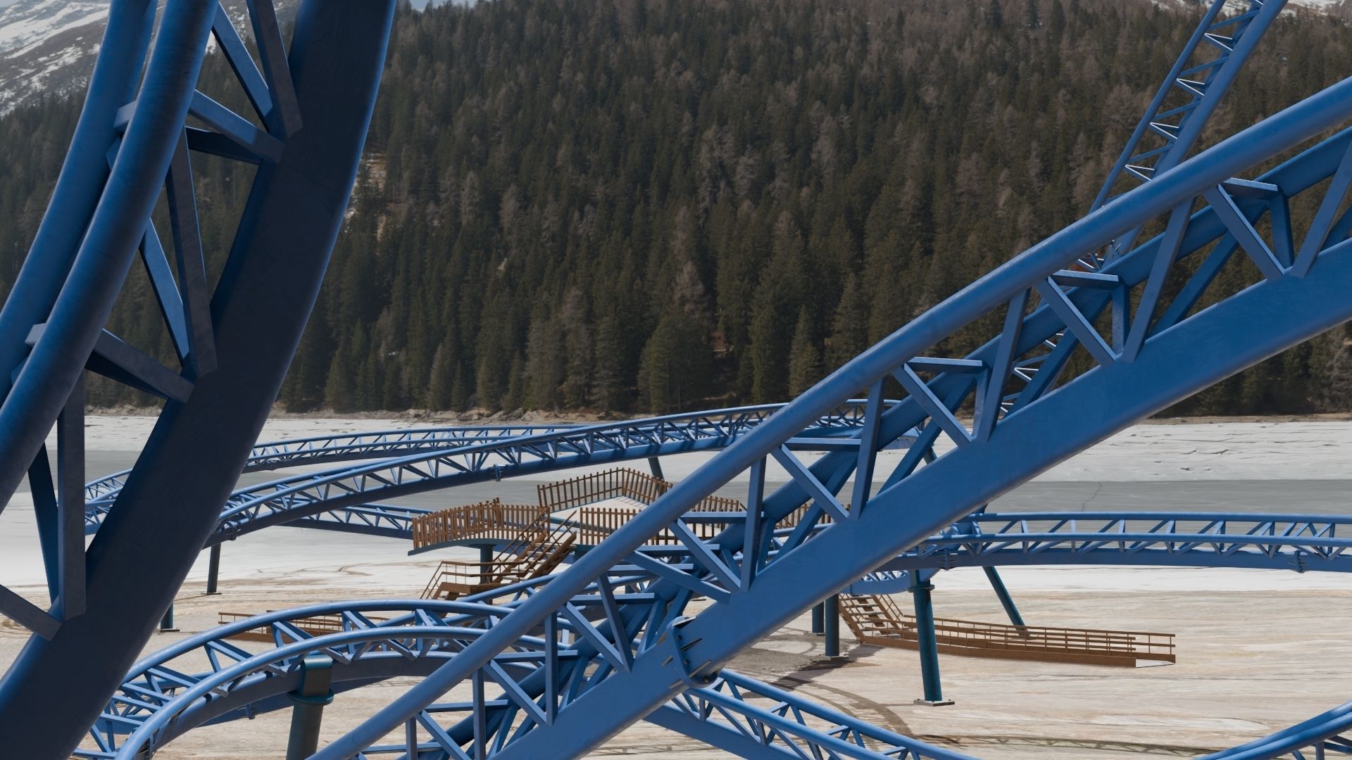 Rollercoaster 3D model Low-poly 3D model_18