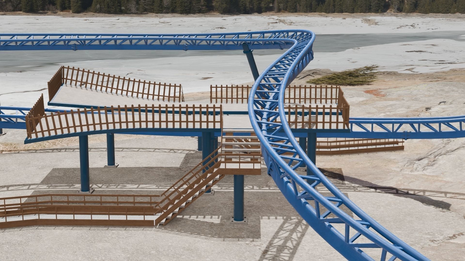 Rollercoaster 3D model Low-poly 3D model_13