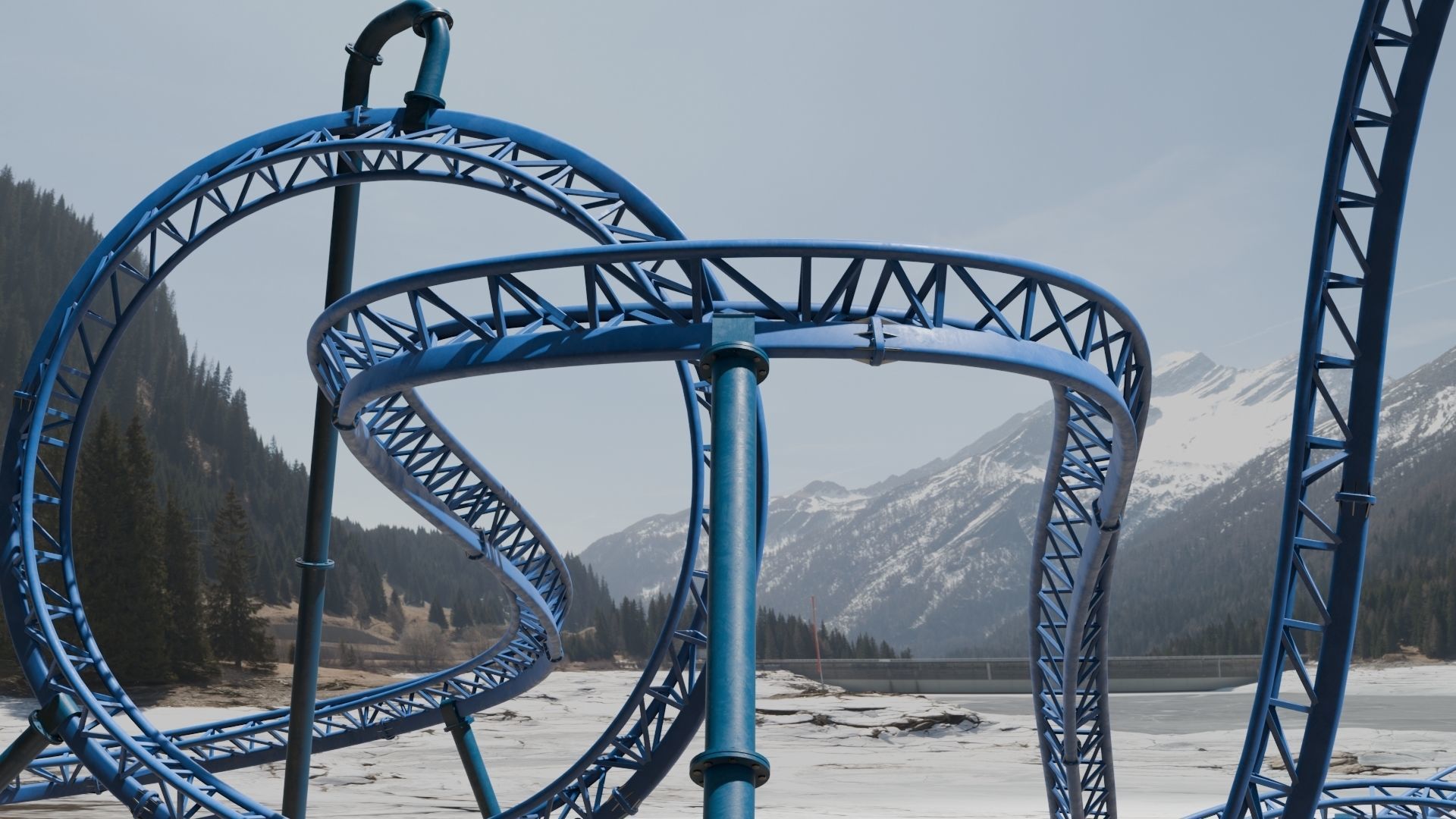 Rollercoaster 3D model Low-poly 3D model_5