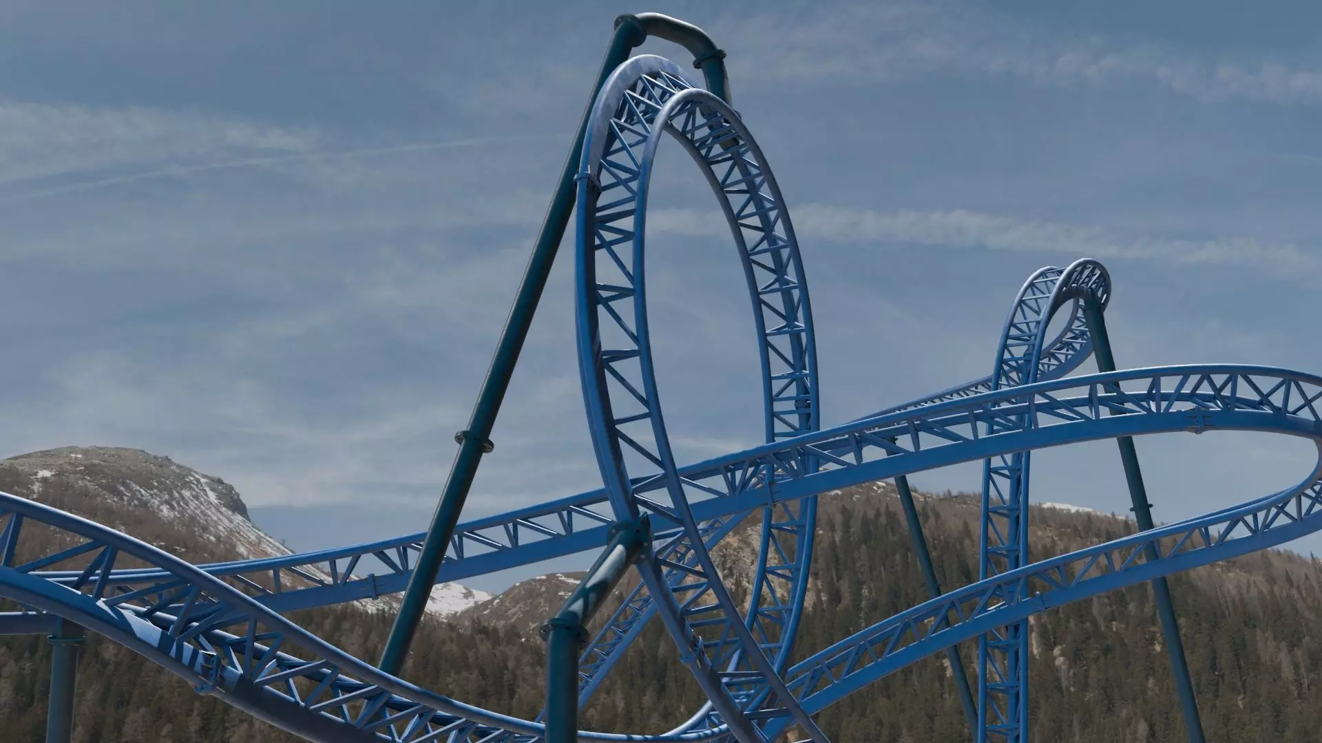 Rollercoaster 3D model Low-poly 3D model_0