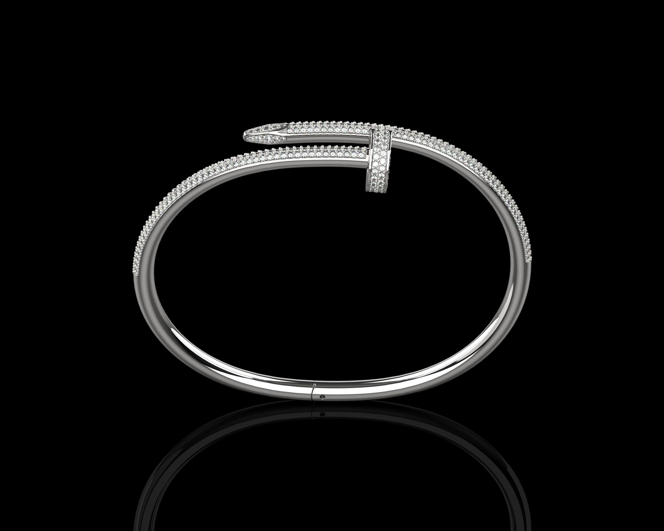 Juste un clou Bracelet 19 Size Full Diamonds N208 3D print model_21