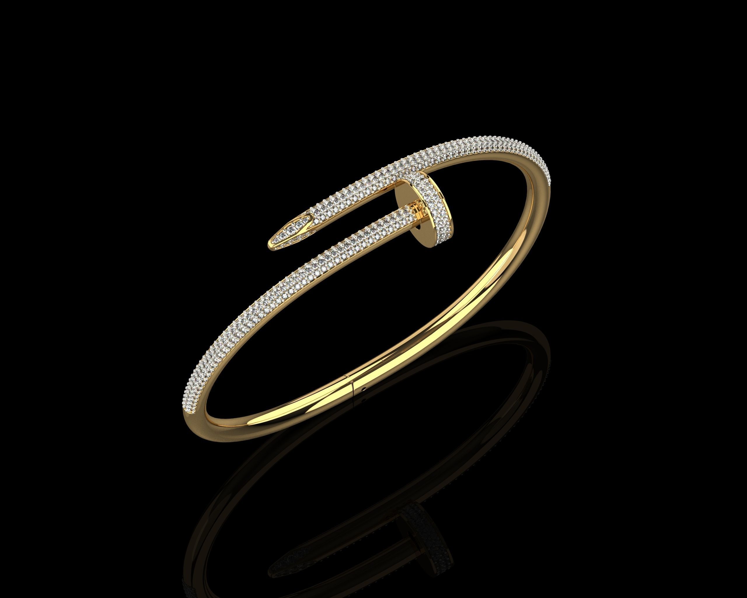 Juste un clou Bracelet 19 Size Full Diamonds N208 3D print model_33