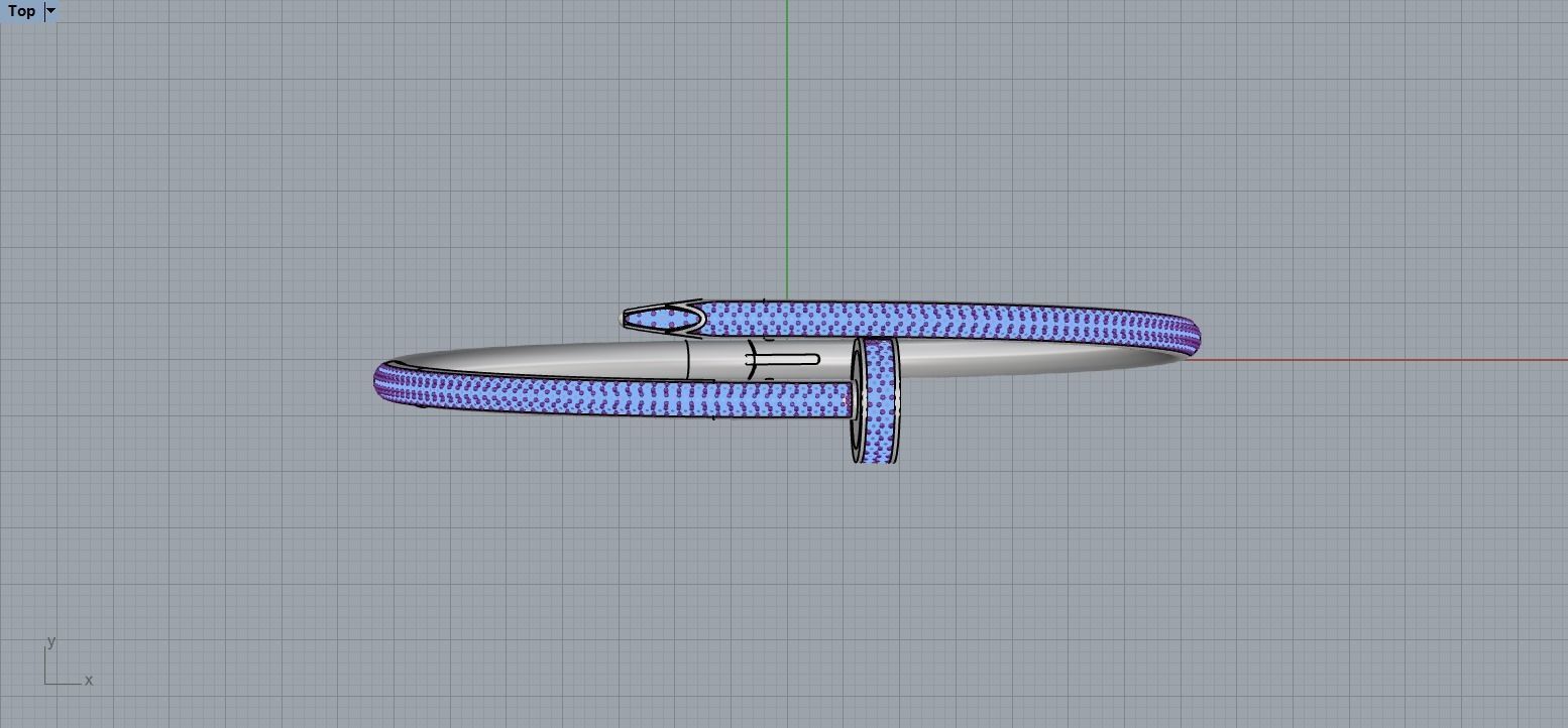 Juste un clou Bracelet 19 Size Full Diamonds N208 3D print model_8