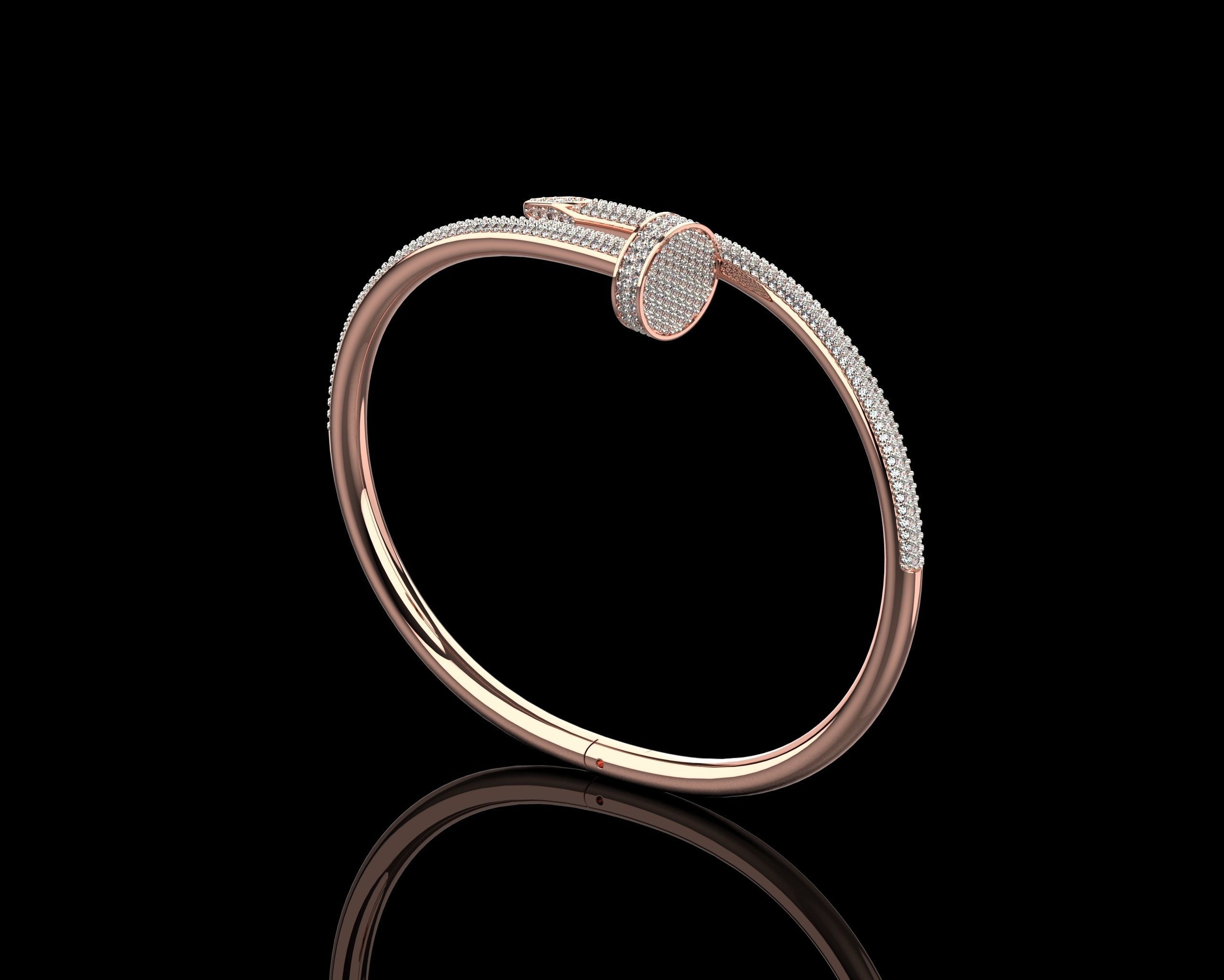 Juste un clou Bracelet 19 Size Full Diamonds N208 3D print model_19