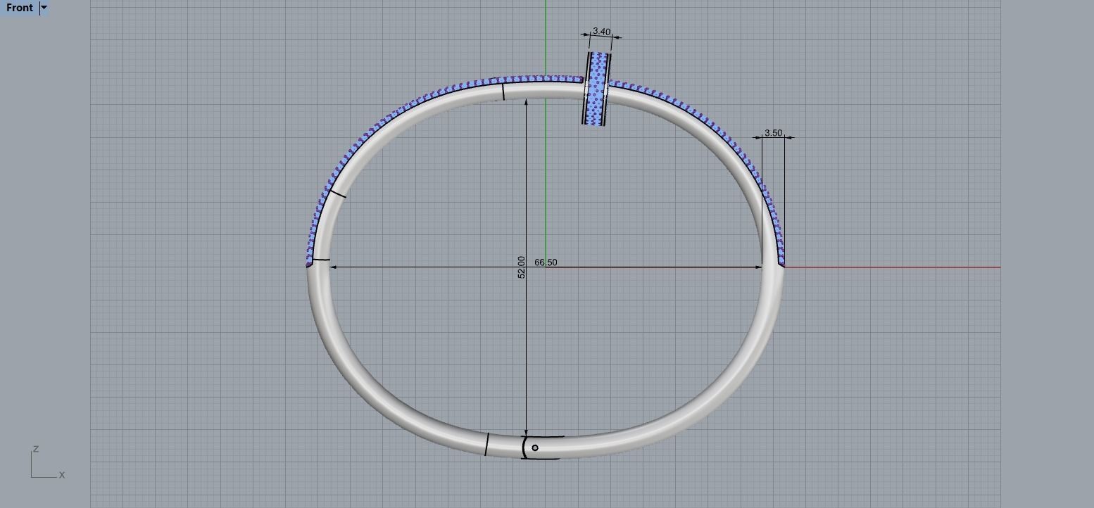 Juste un clou Bracelet 19 Size Full Diamonds N208 3D print model_7