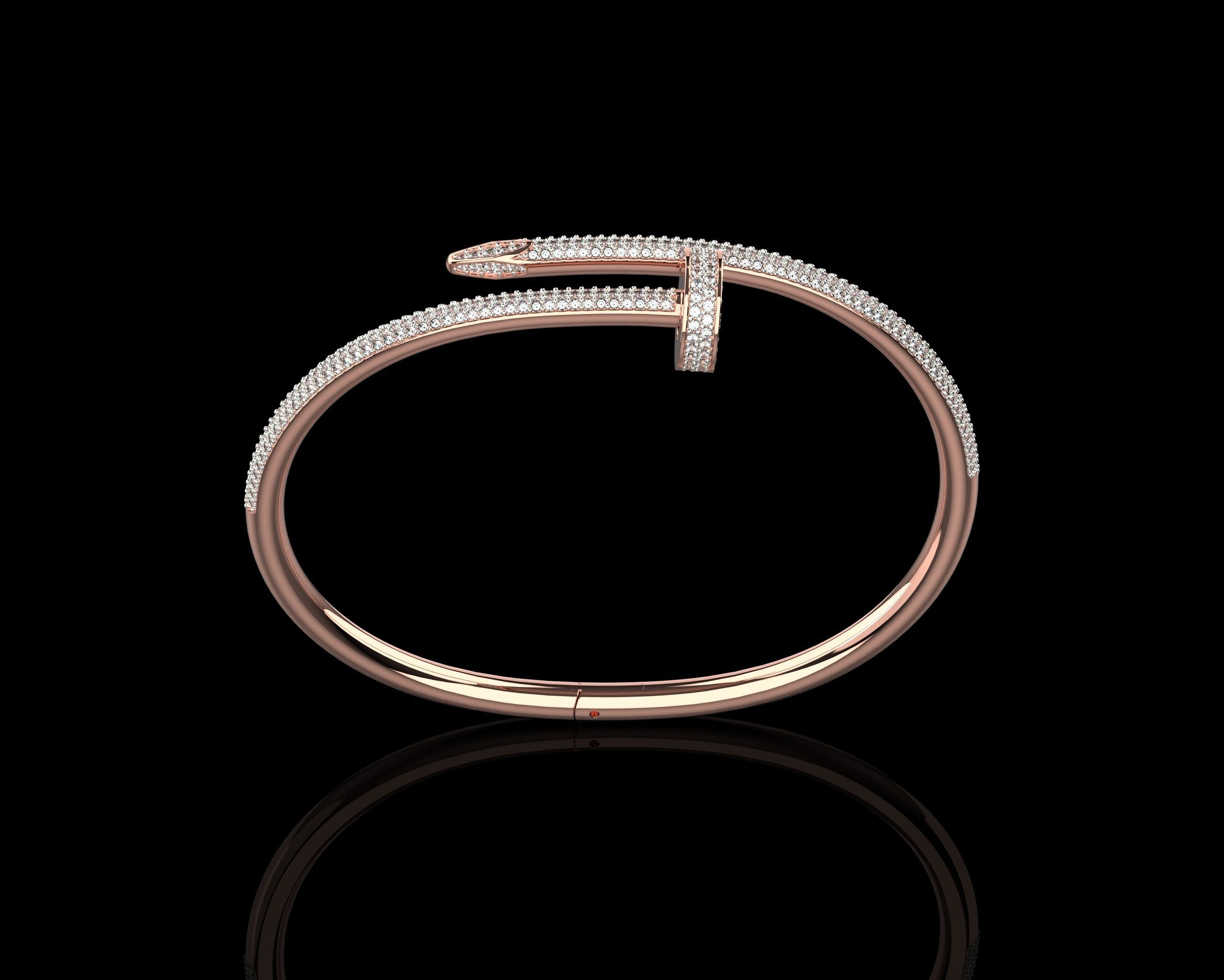Juste un clou Bracelet 19 Size Full Diamonds N208 3D print model_12