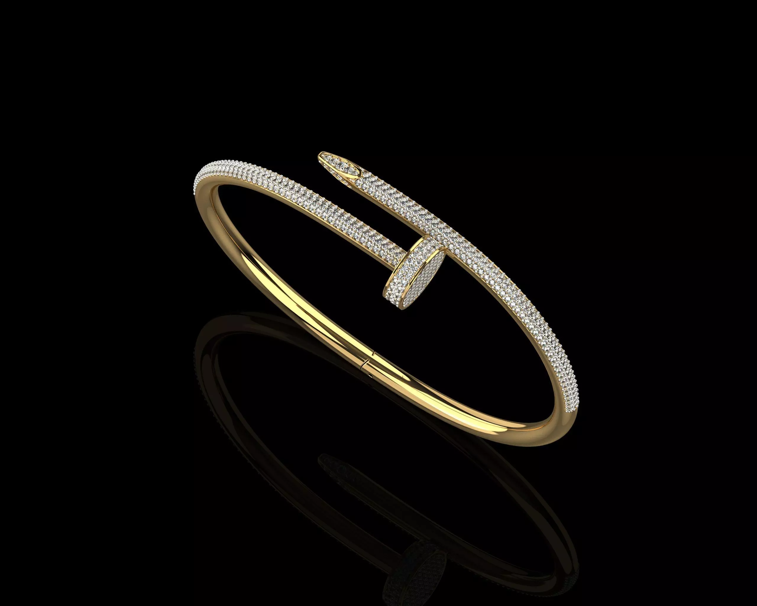 Juste un clou Bracelet 19 Size Full Diamonds N208 3D print model_0