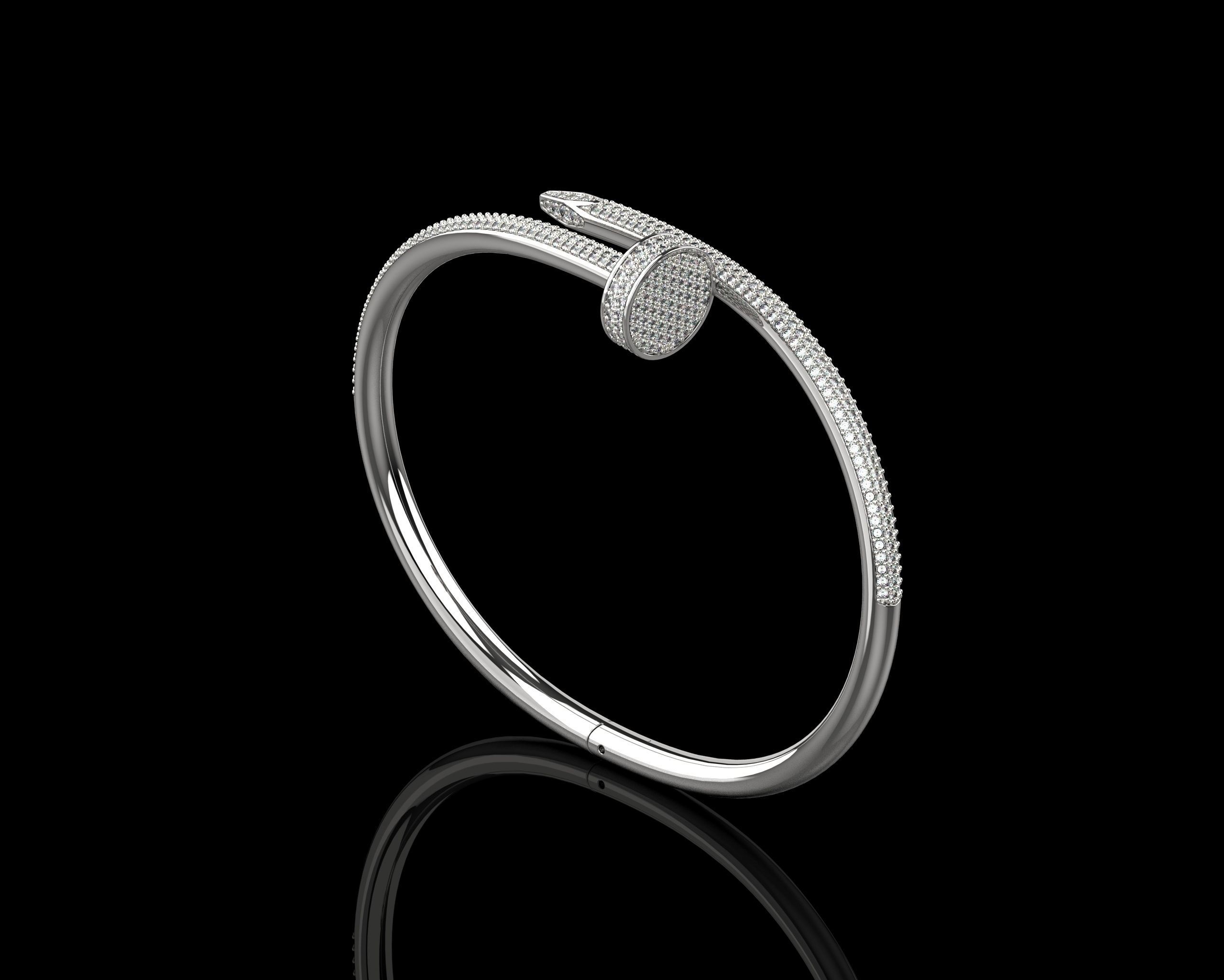 Juste un clou Bracelet 19 Size Full Diamonds N208 3D print model_27