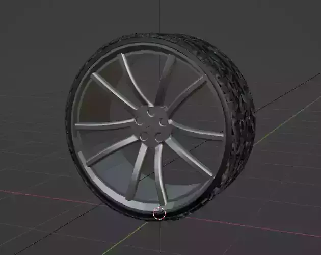 realistic sport tire with texture and materials ready low poly