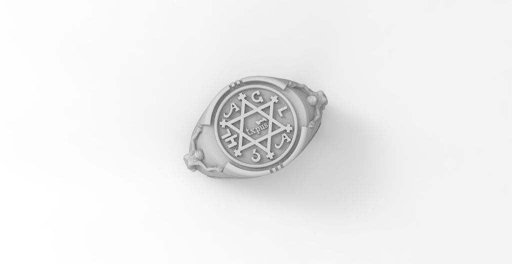 anillo rey salomon  3D print model_3