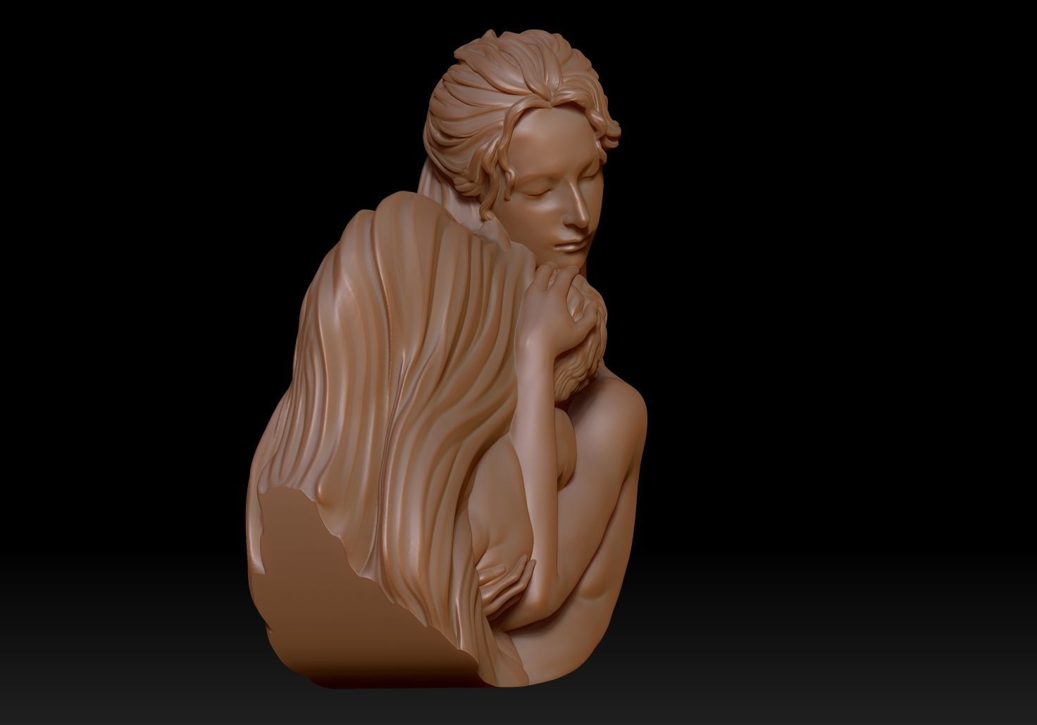 Mother and Child Rocking Sculpture 3D print model_14