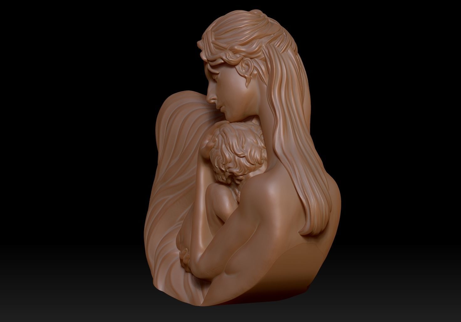 Mother and Child Rocking Sculpture 3D print model_19