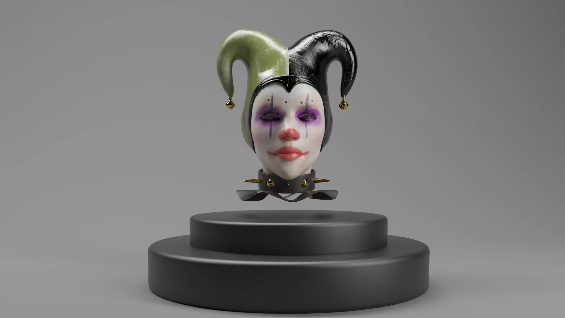 CLOWN HEAD Bust Stylized 3D Model Low-poly 3D model_0