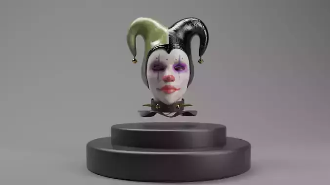 CLOWN HEAD Bust  Stylized 3D Model