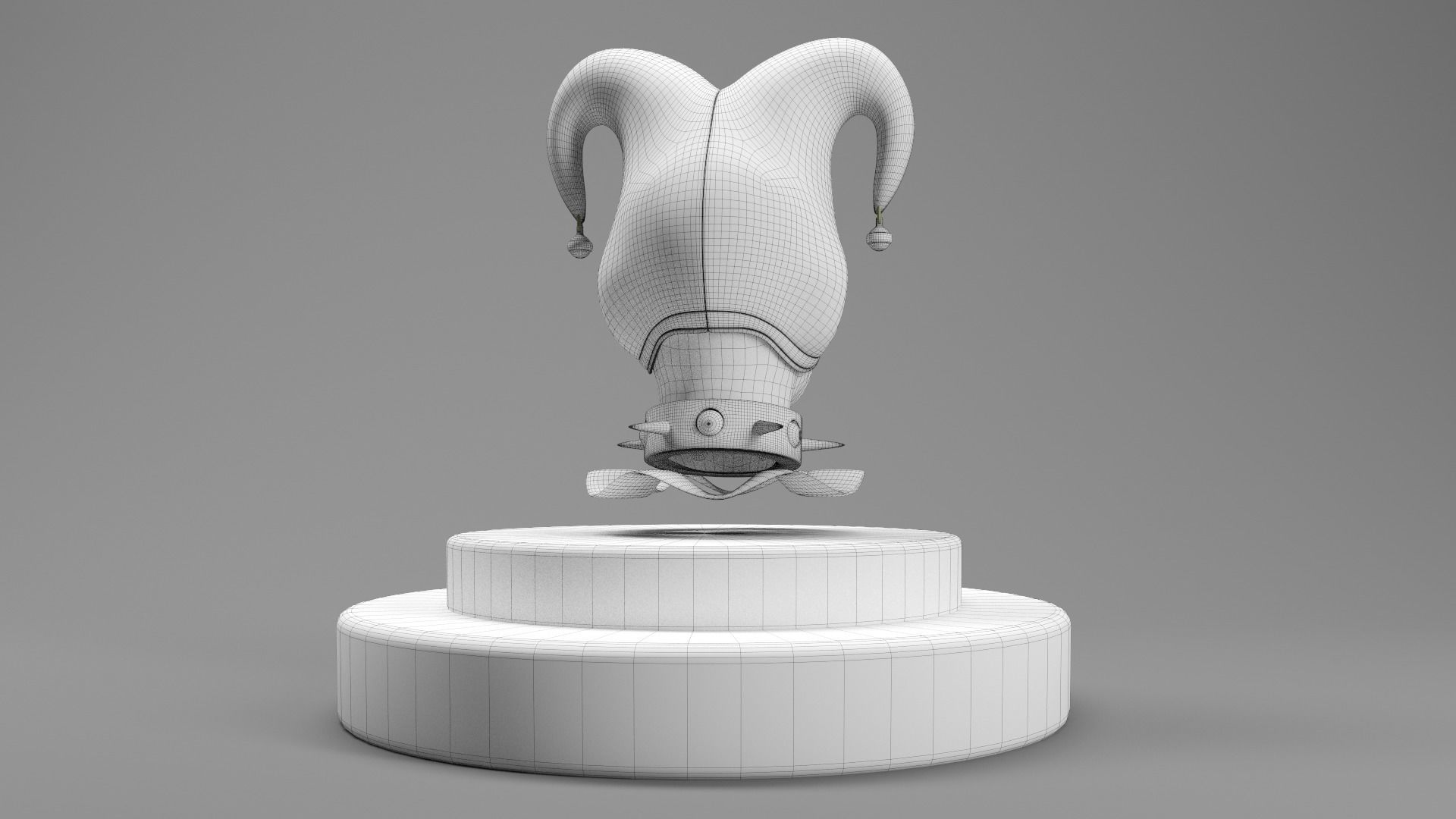 CLOWN HEAD Bust Stylized 3D Model Low-poly 3D model_8