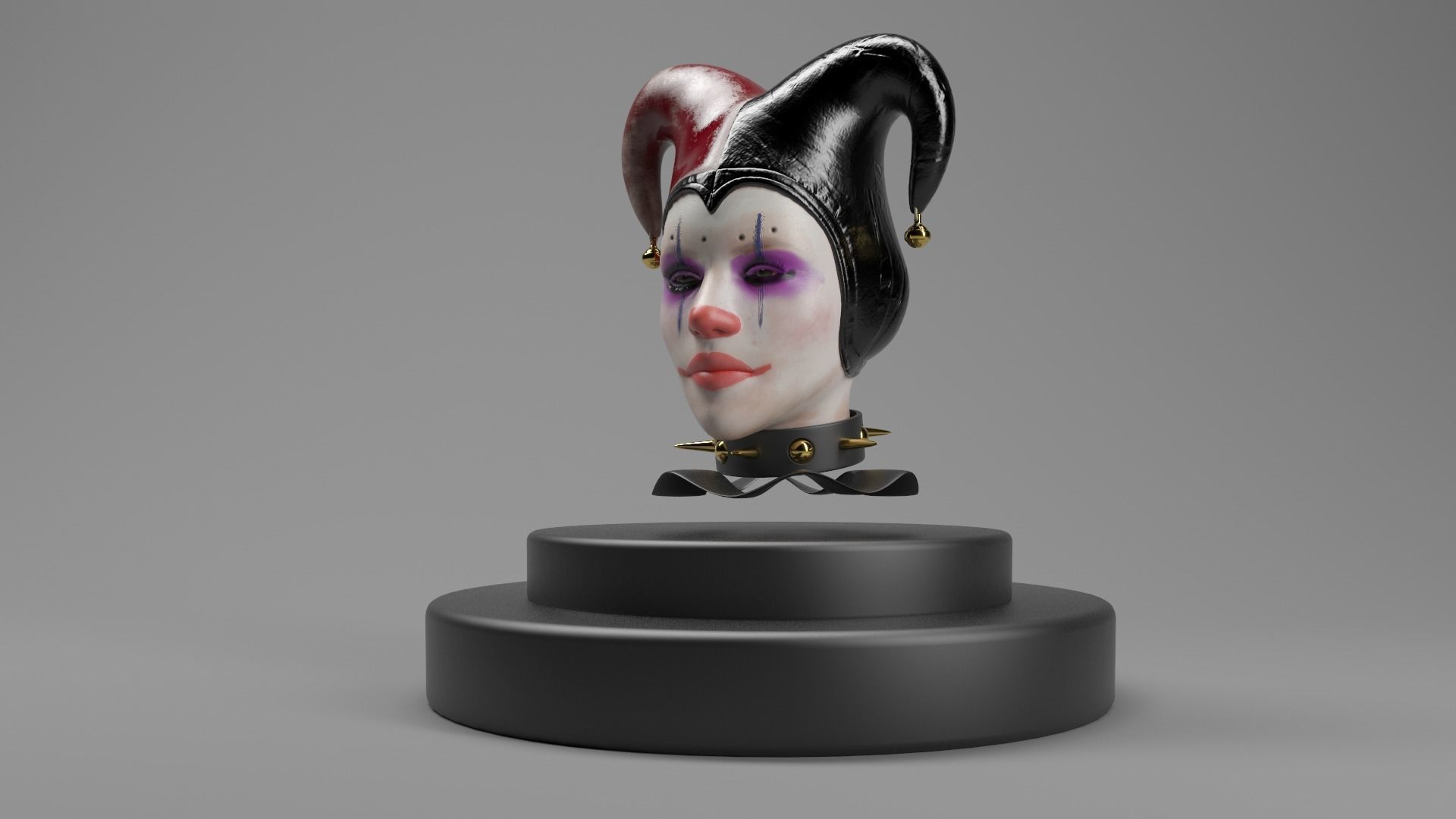 CLOWN HEAD Bust Stylized 3D Model Low-poly 3D model_6