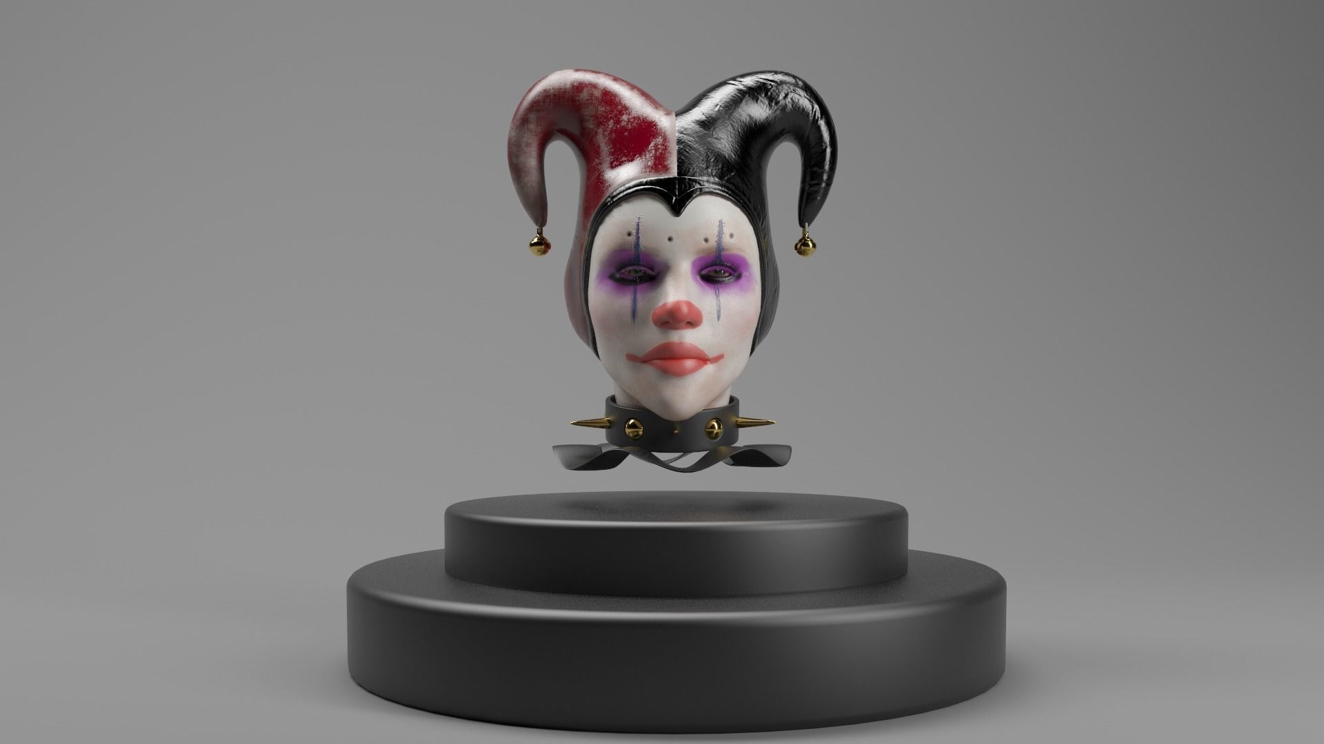 CLOWN HEAD Bust Stylized 3D Model Low-poly 3D model_1