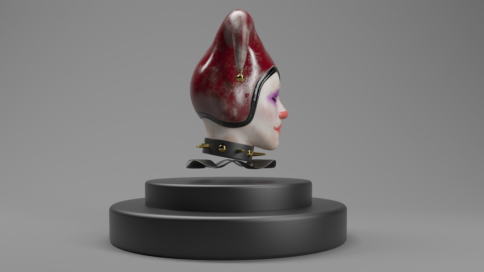 CLOWN HEAD Bust Stylized 3D Model Low-poly 3D model_4