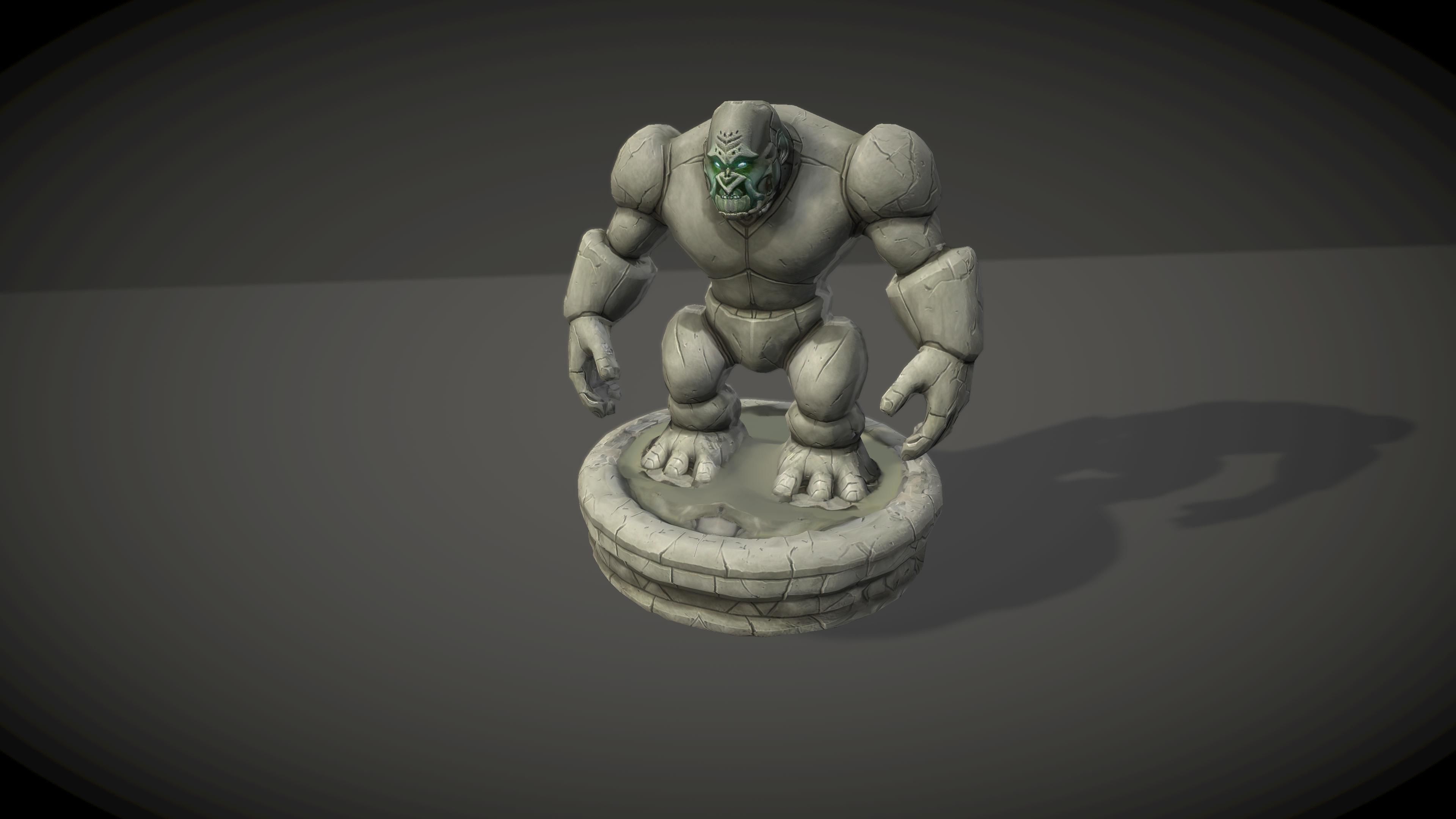 Cartoon Dungeon Statue Low-poly 3D model_1