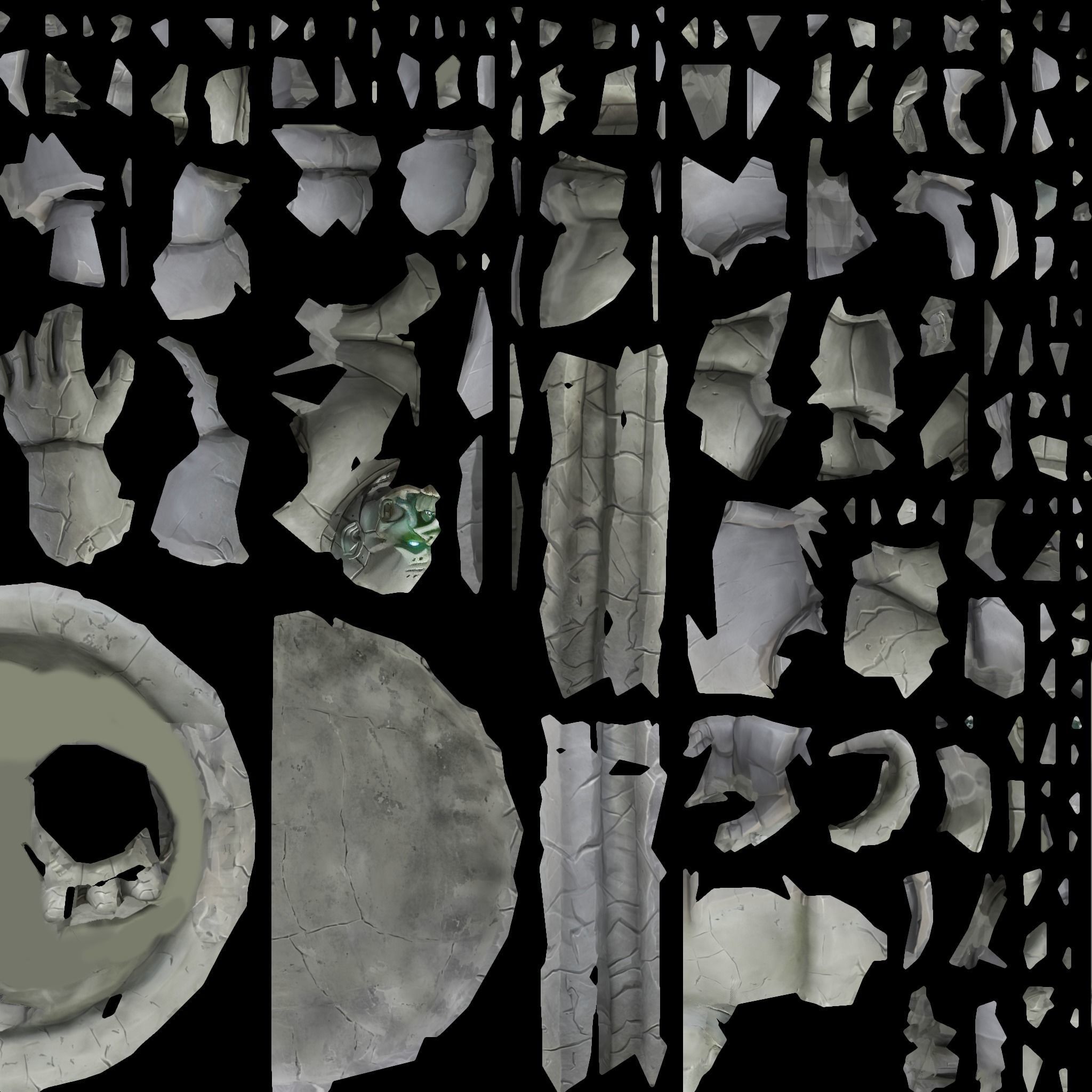 Cartoon Dungeon Statue Low-poly 3D model_5