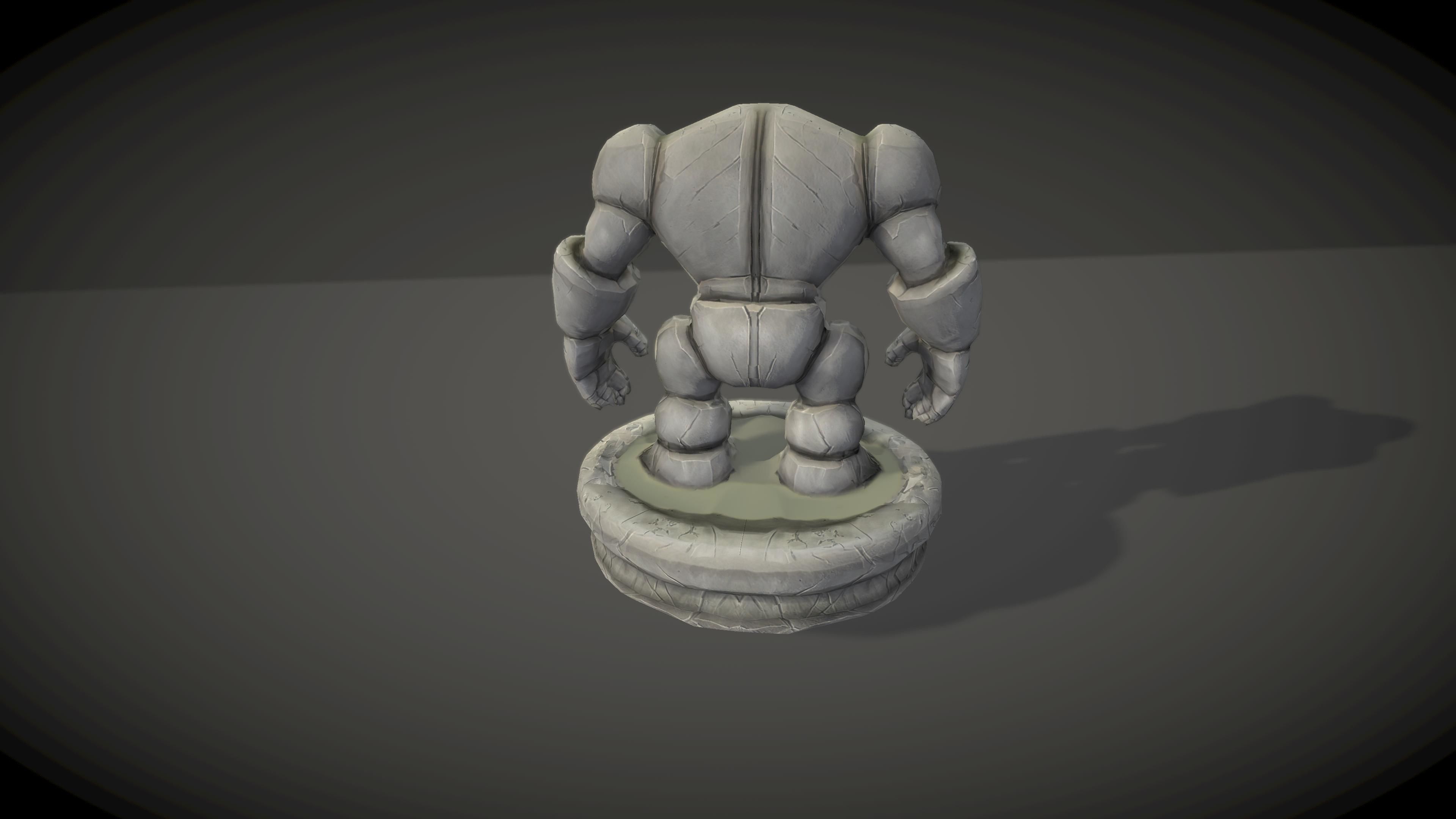 Cartoon Dungeon Statue Low-poly 3D model_2