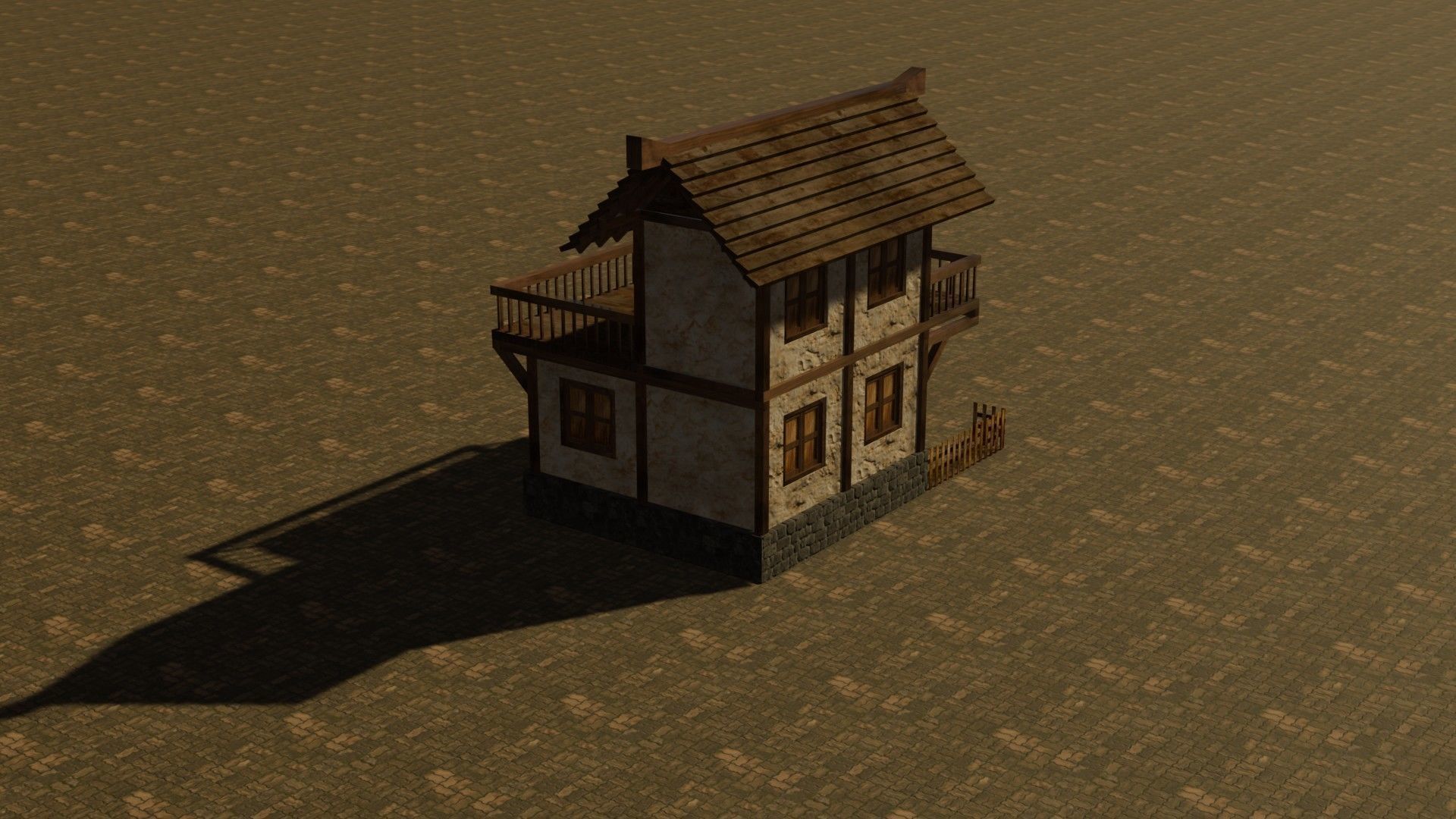 Medieval house seven 3 Low-poly 3D model_7