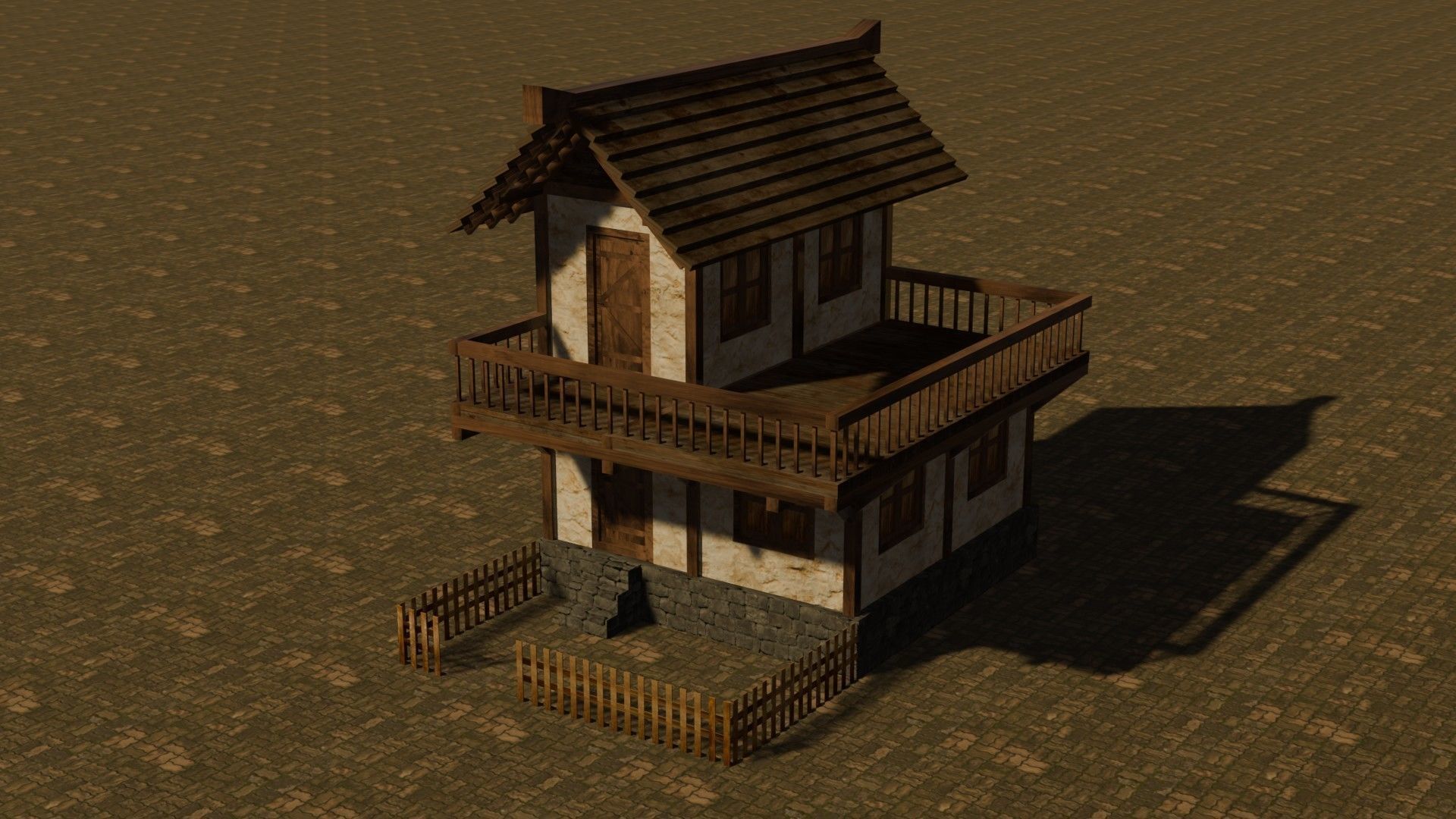 Medieval house seven 3 Low-poly 3D model_2