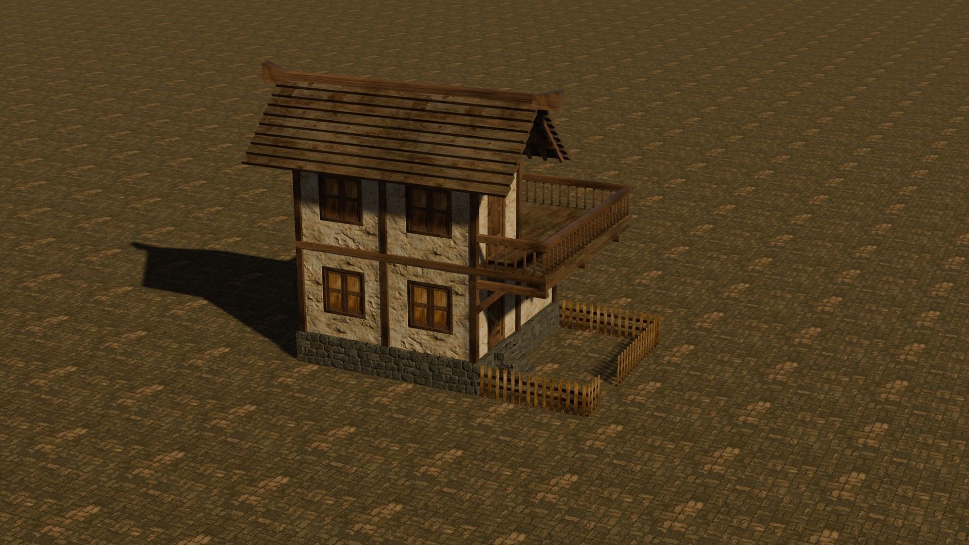Medieval house seven 3 Low-poly 3D model_5