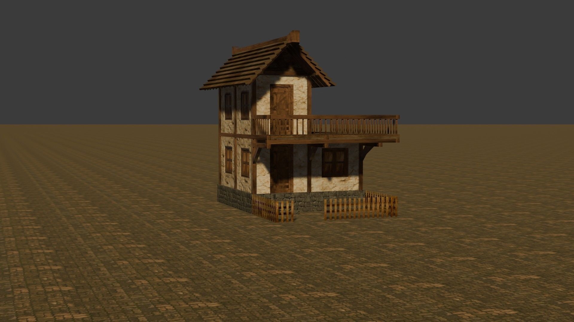 Medieval house seven 3 Low-poly 3D model_16