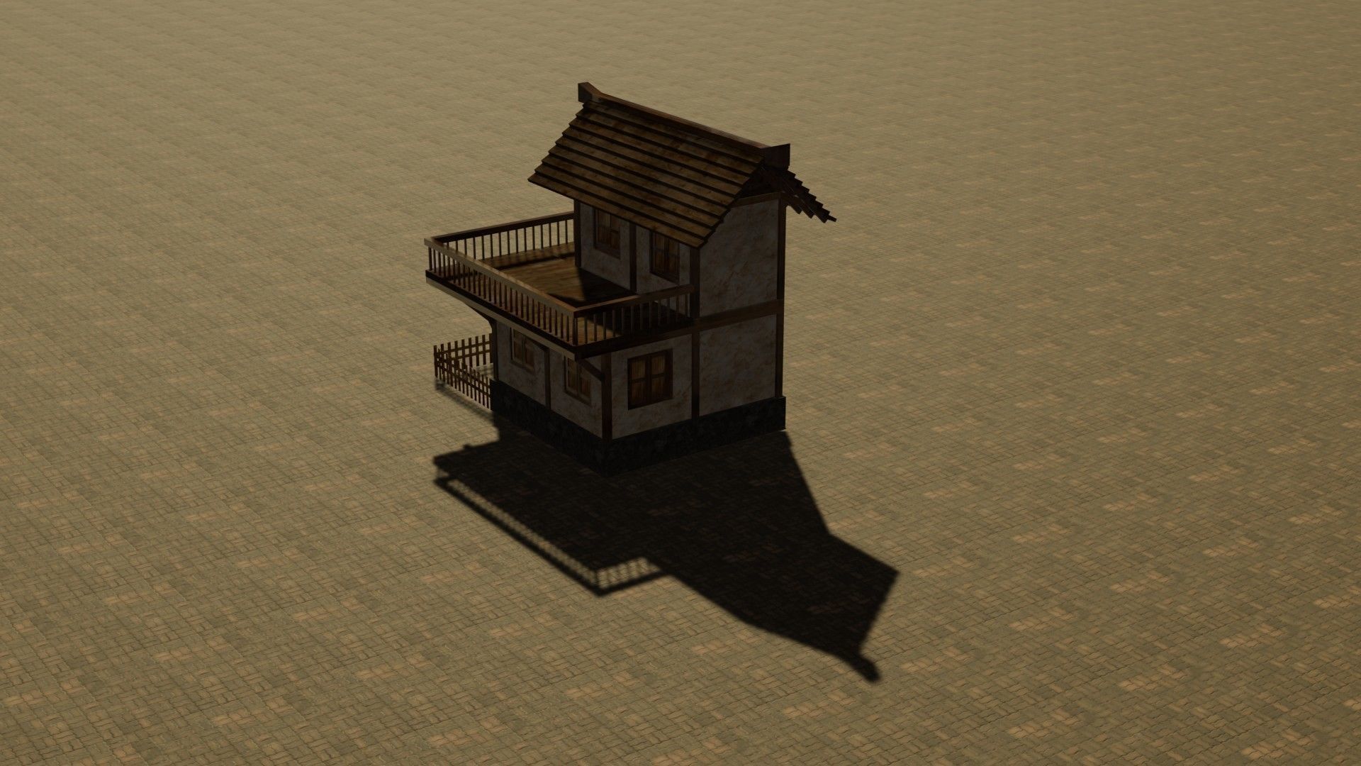 Medieval house seven 3 Low-poly 3D model_8