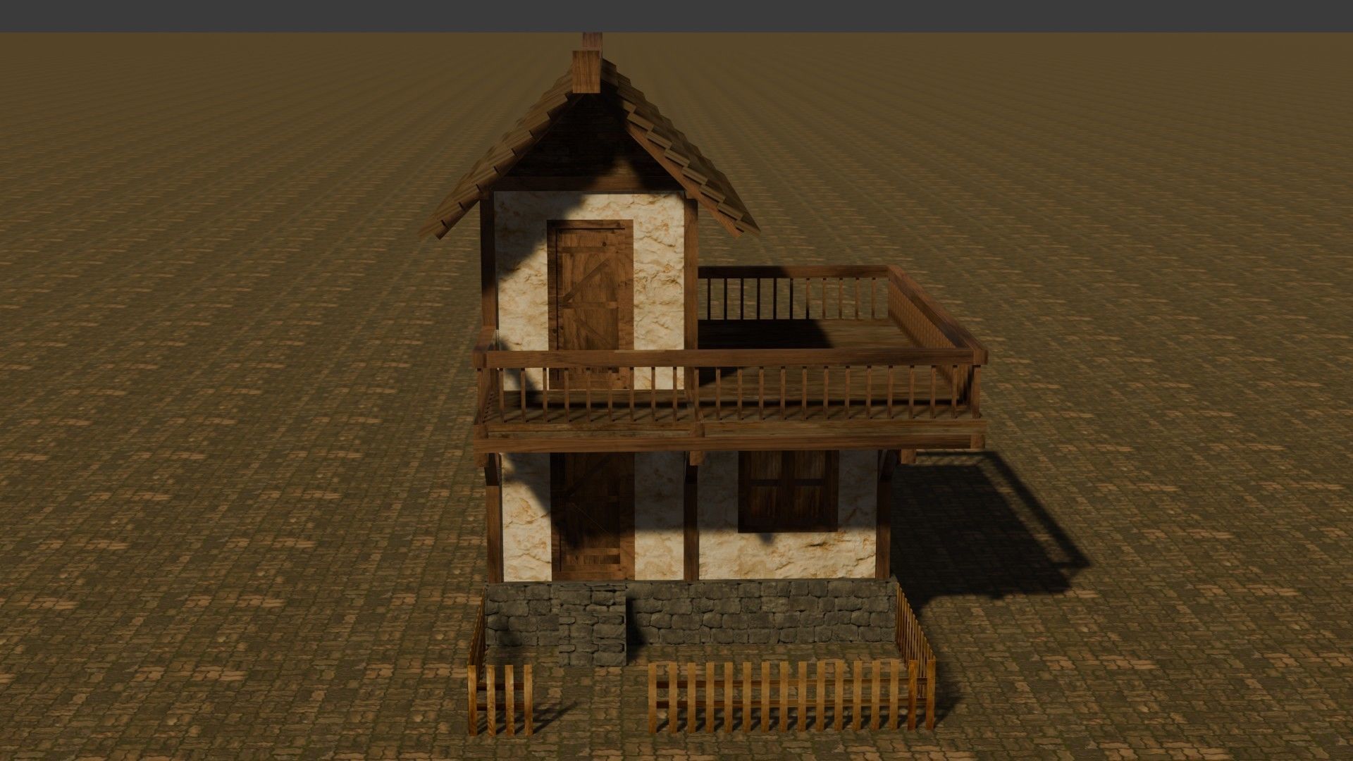 Medieval house seven 3 Low-poly 3D model_1