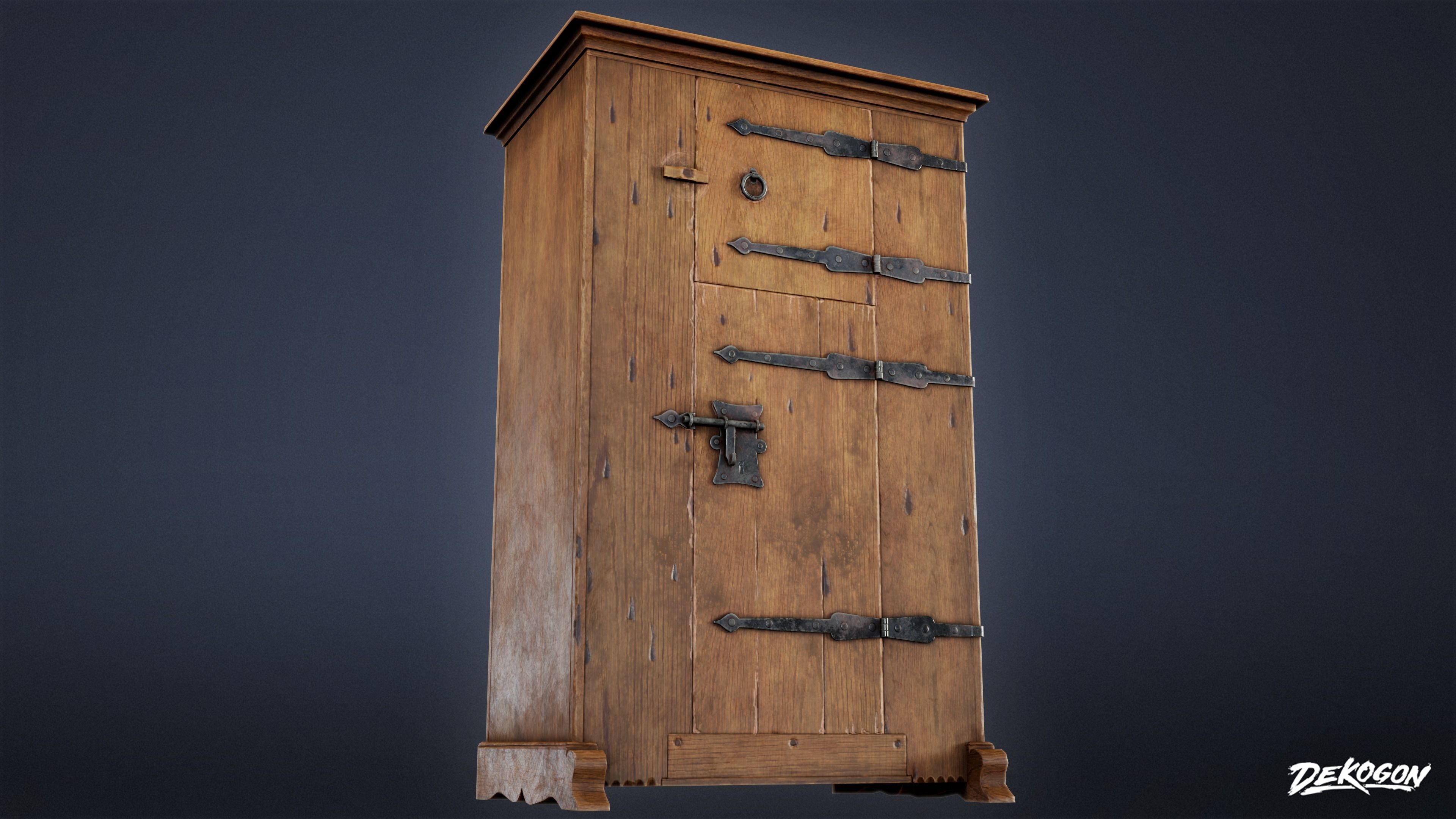 MEDIEVAL - Cabinet 06 - LOW POLY Low-poly 3D model_4