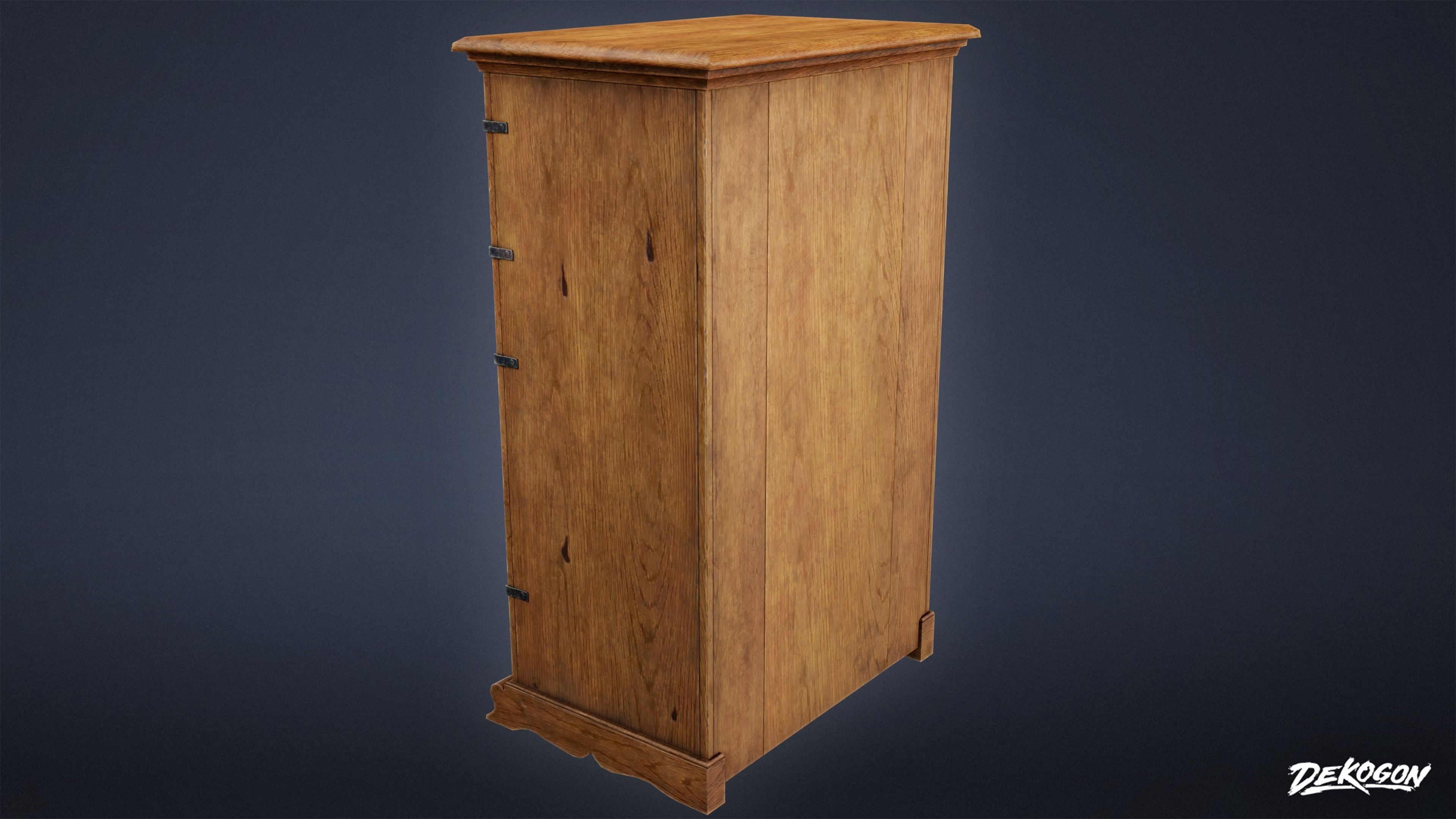 MEDIEVAL - Cabinet 06 - LOW POLY Low-poly 3D model_1