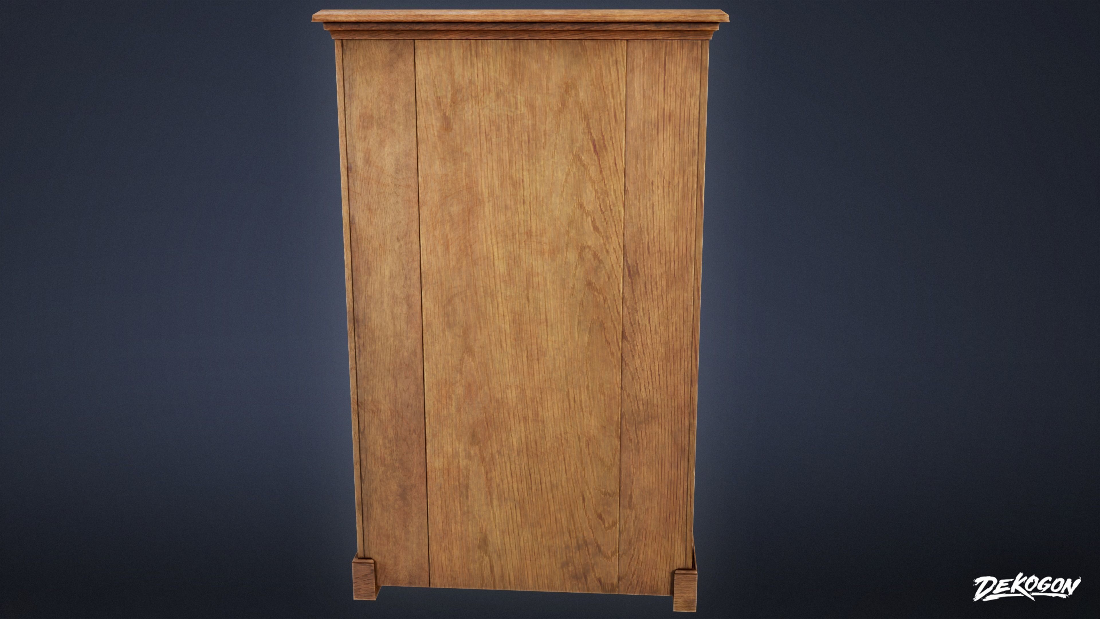 MEDIEVAL - Cabinet 06 - LOW POLY Low-poly 3D model_9