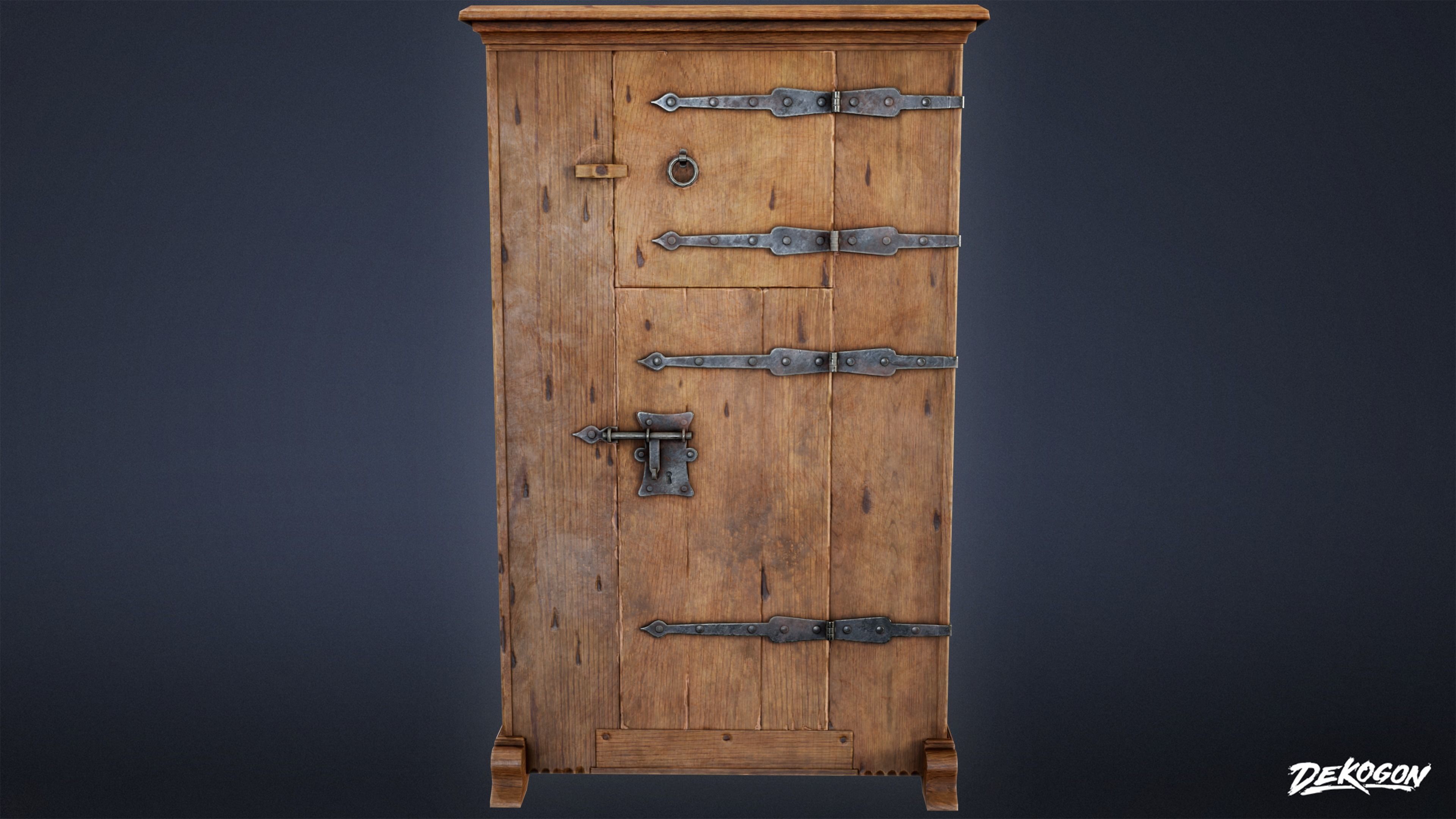 MEDIEVAL - Cabinet 06 - LOW POLY Low-poly 3D model_3