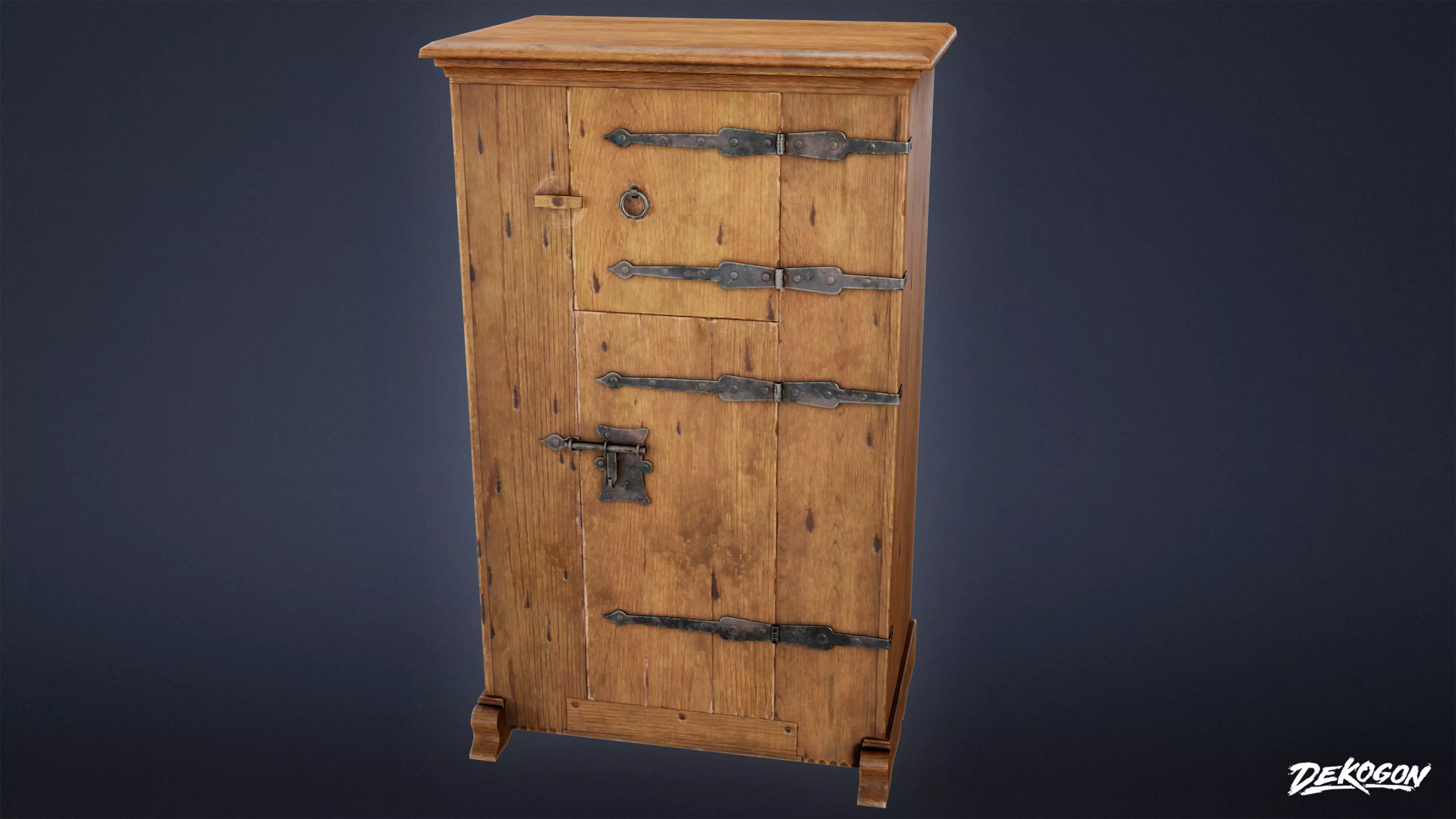 MEDIEVAL - Cabinet 06 - LOW POLY Low-poly 3D model_0