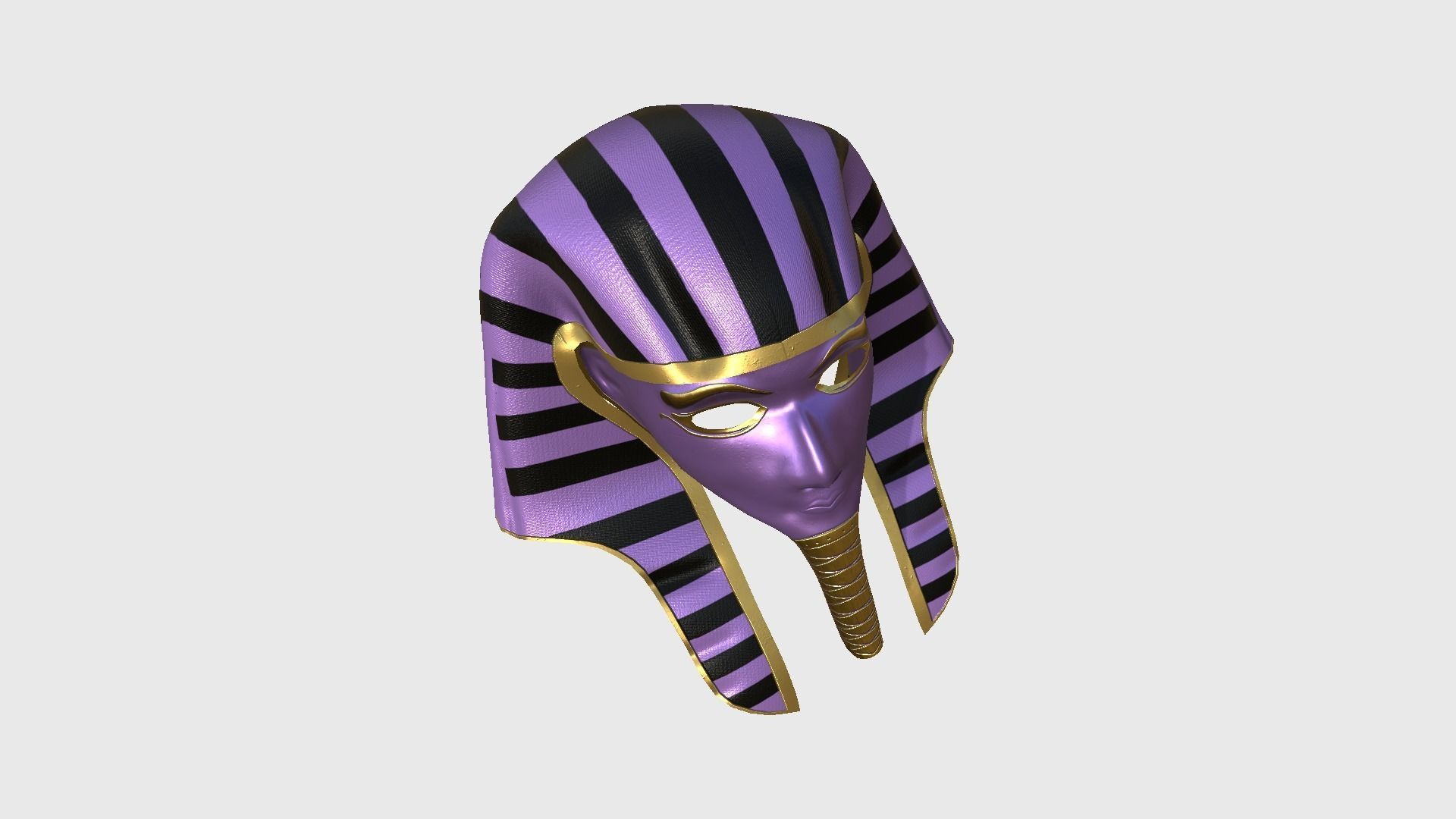 Amun Mask A09 - Egyptian Gods Character Clothing Low-poly 3D model_2