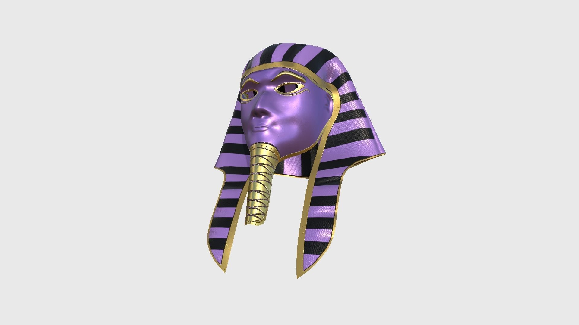 Amun Mask A09 - Egyptian Gods Character Clothing Low-poly 3D model_4